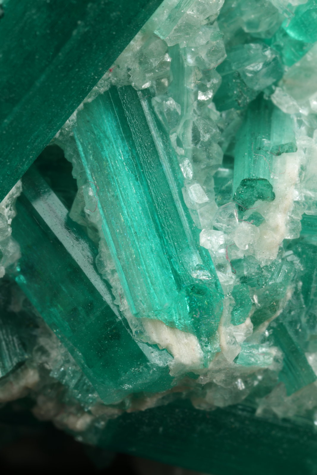 Beryl (variety emerald), Dolomite, Pyrite
42mm across, xls up to 14mm
(Autor: Fiebre Verde)
