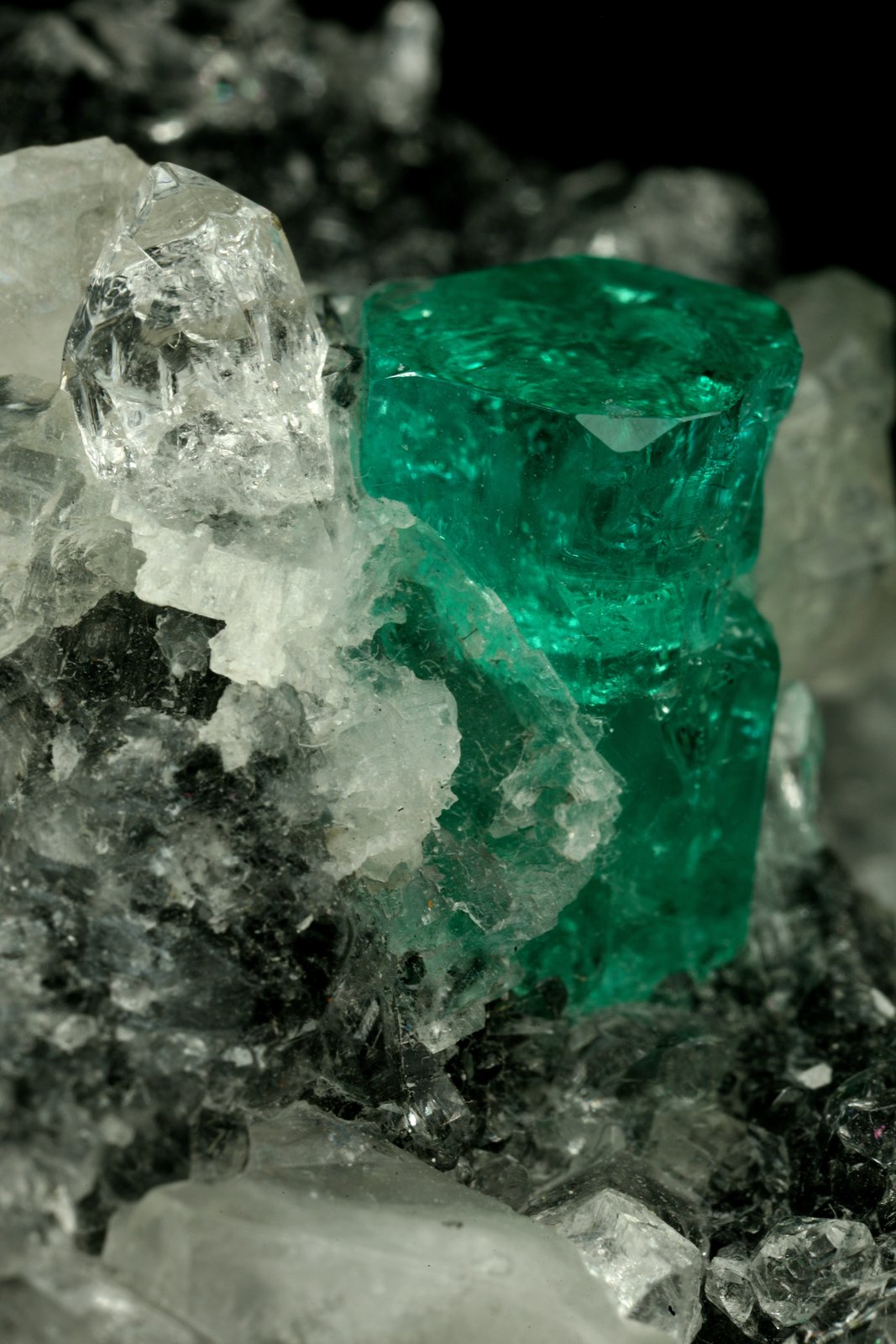 Beryl (variety emerald), Calcite, Quartz
60x46x42mm, xl=13mm
(Autor: Fiebre Verde)