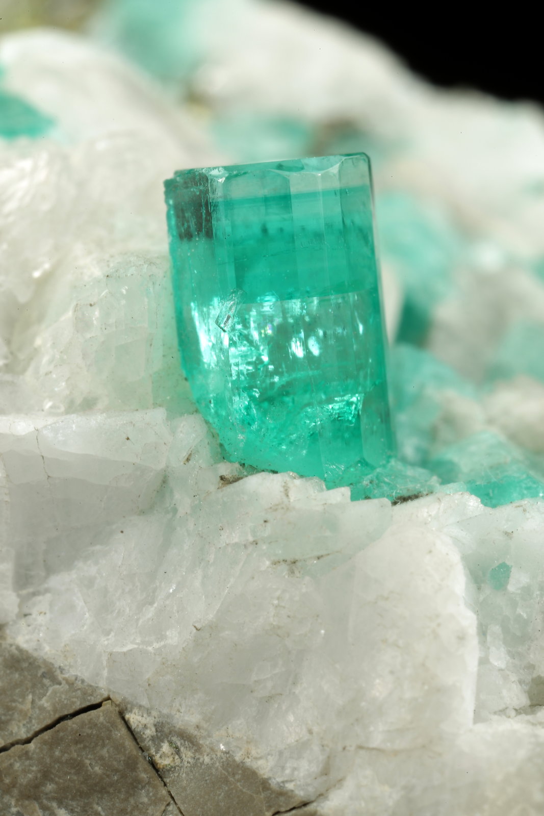 Beryl (variety emerald), Calcite, Pyrite
59x50x33mm, xl=8mm
(Autor: Fiebre Verde)