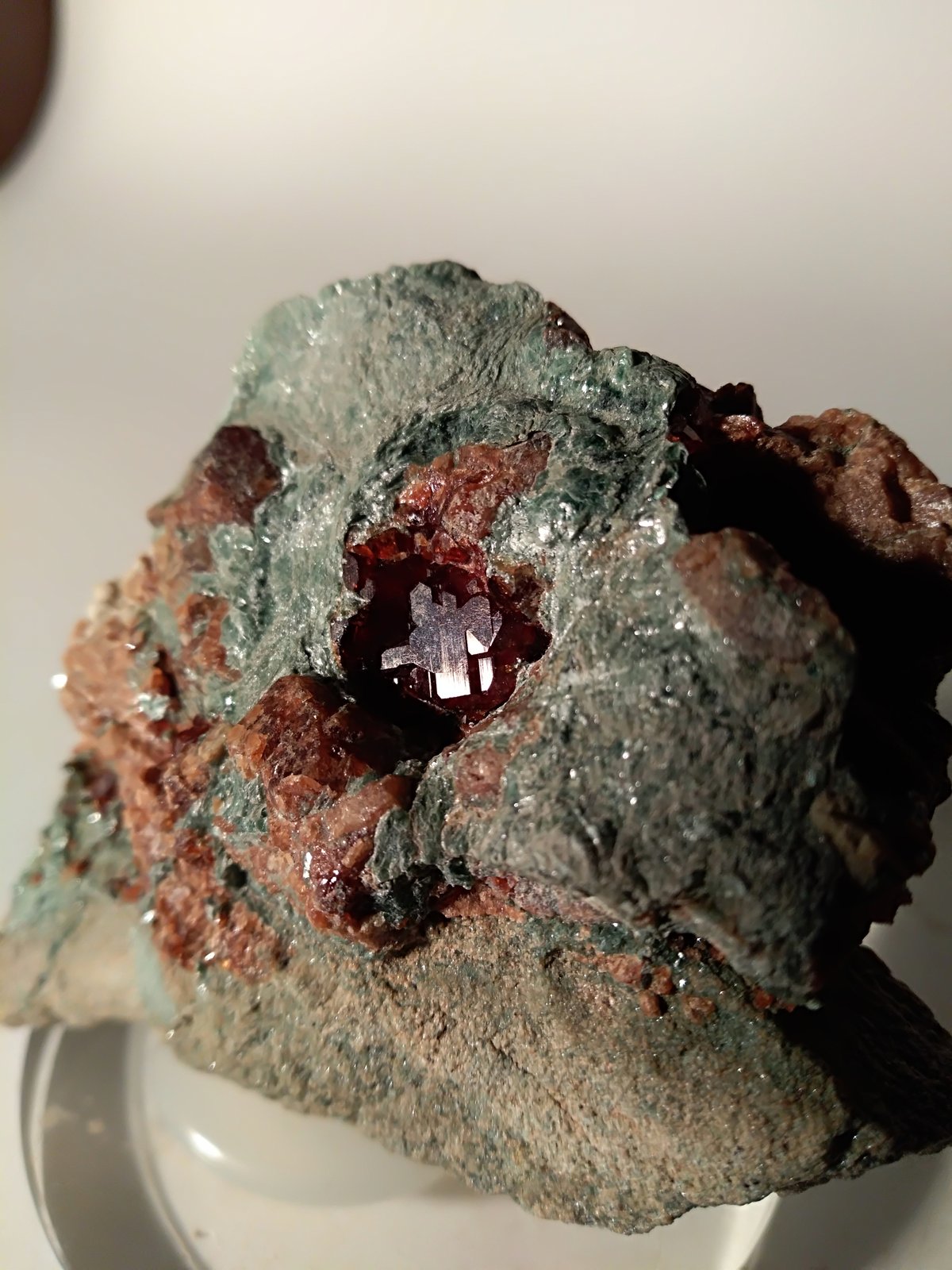 Grossular (variety hessonite), Clinochlore
73 x 59 mm
(Autor: Sante Celiberti)