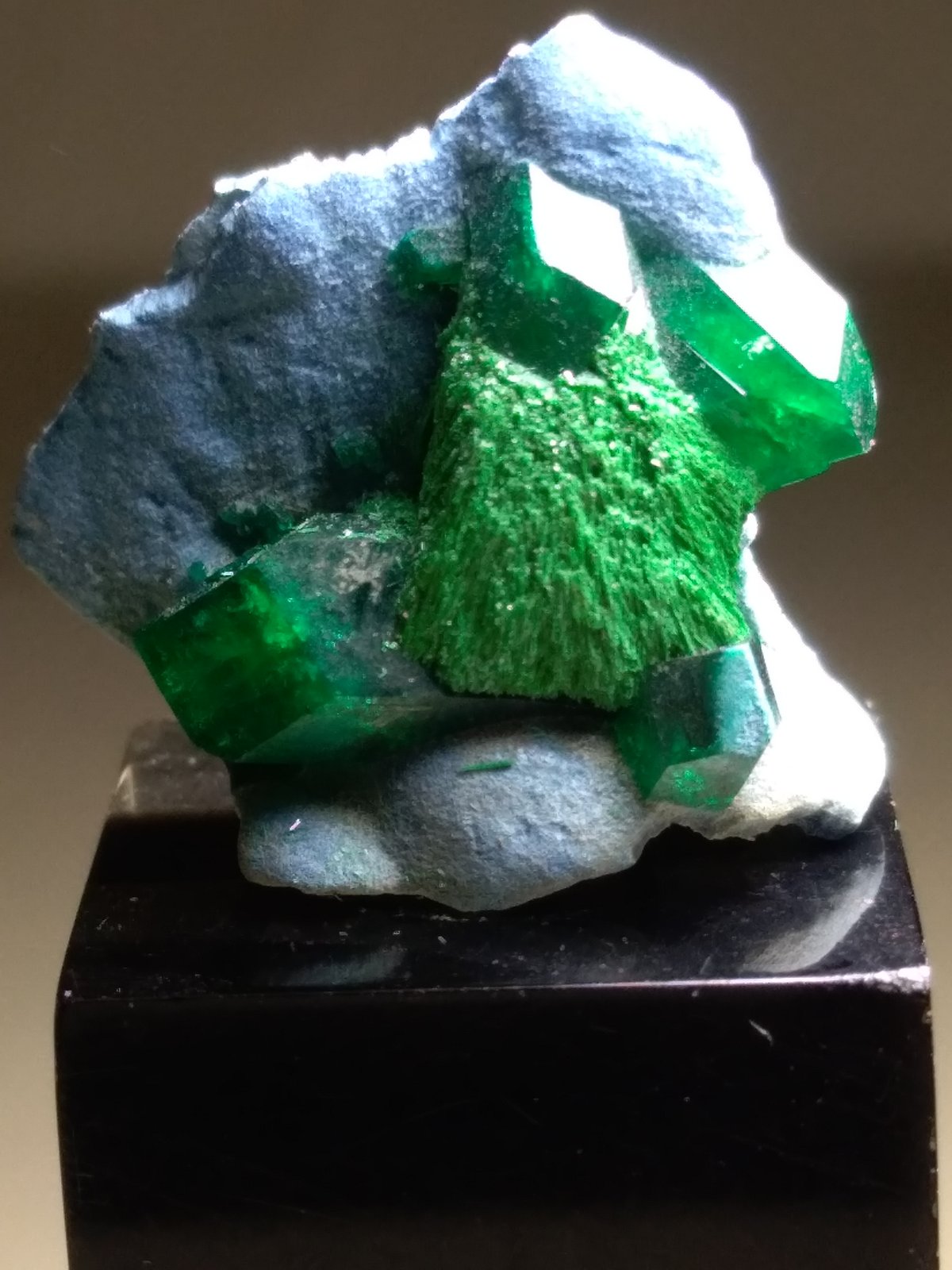 Dioptase, Malachite, Schattuckite
18 x 18 mm
(Autor: Sante Celiberti)
