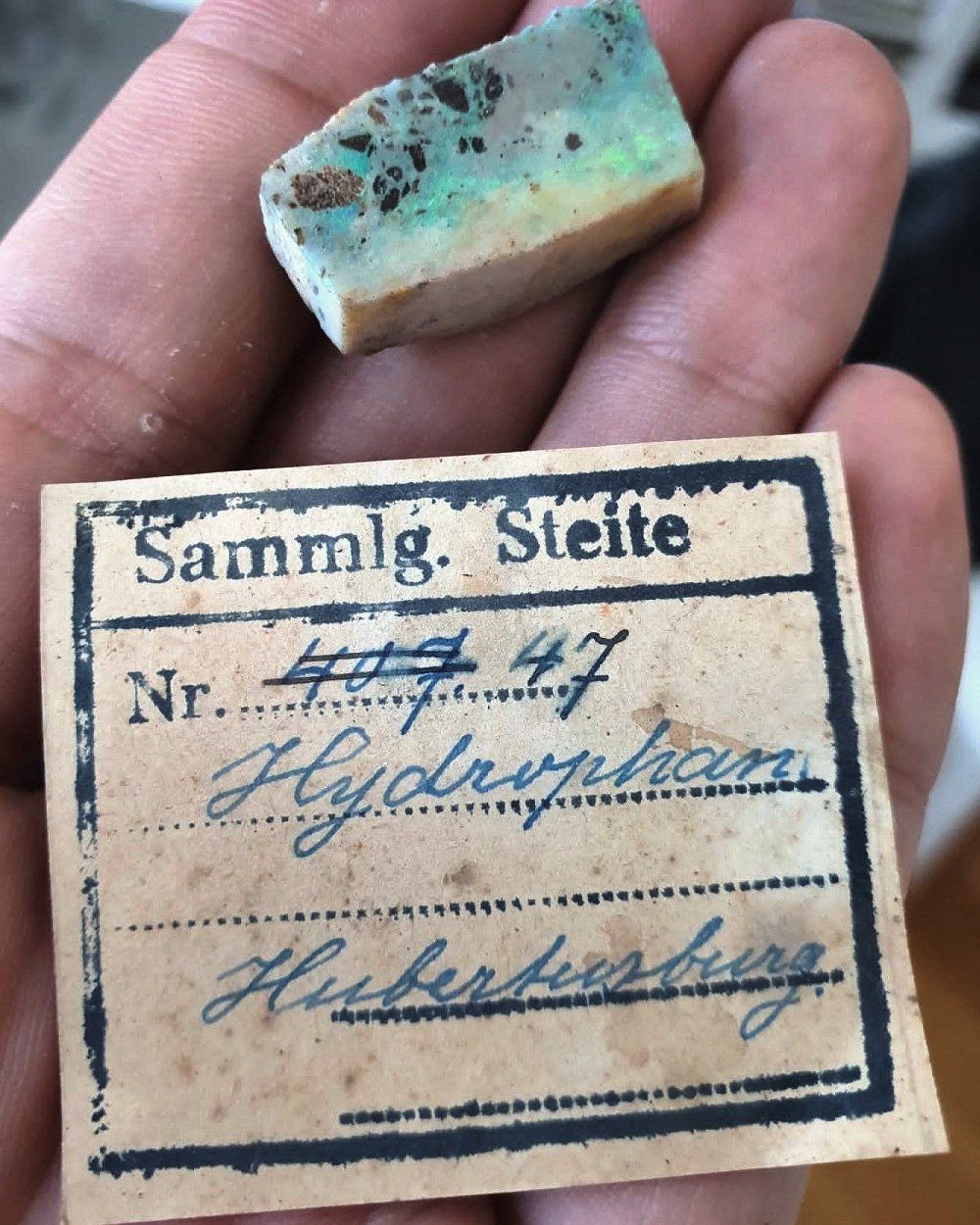 Opal (variety hydrophane)
Specimen size 2,3 cm
(Autor: Tobi)