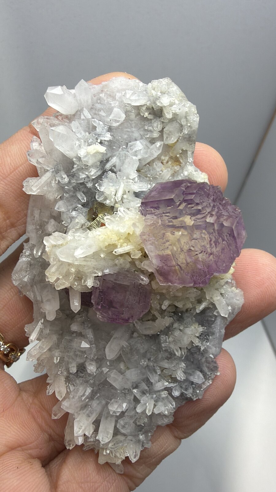 Fluorite, Quartz
80mm x 47mm x 32mm
(Autor: QT.JojoGuo)
