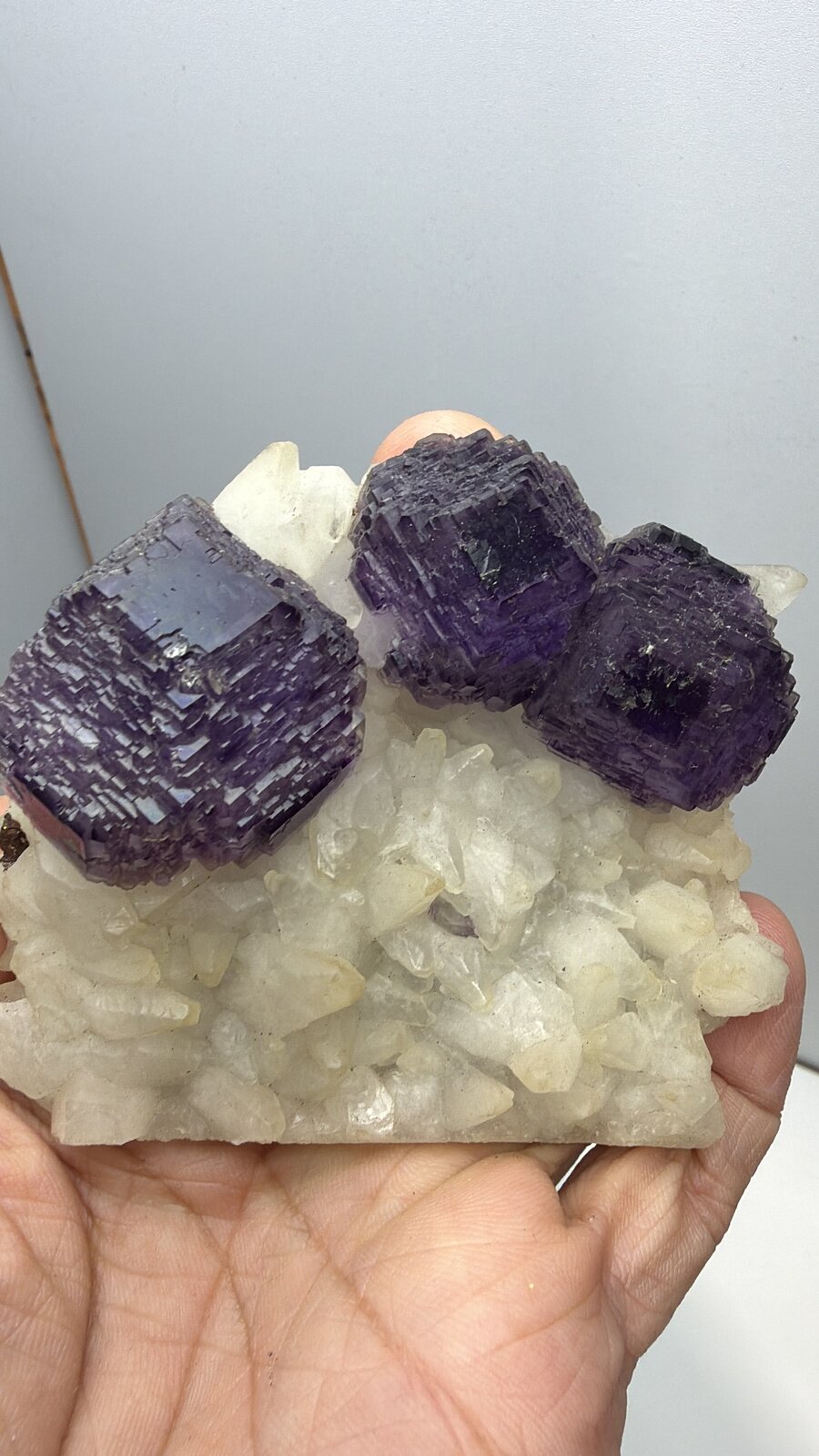 Fluorite, Calcite
76mm x 67mm x 40mm
(Autor: QT.JojoGuo)