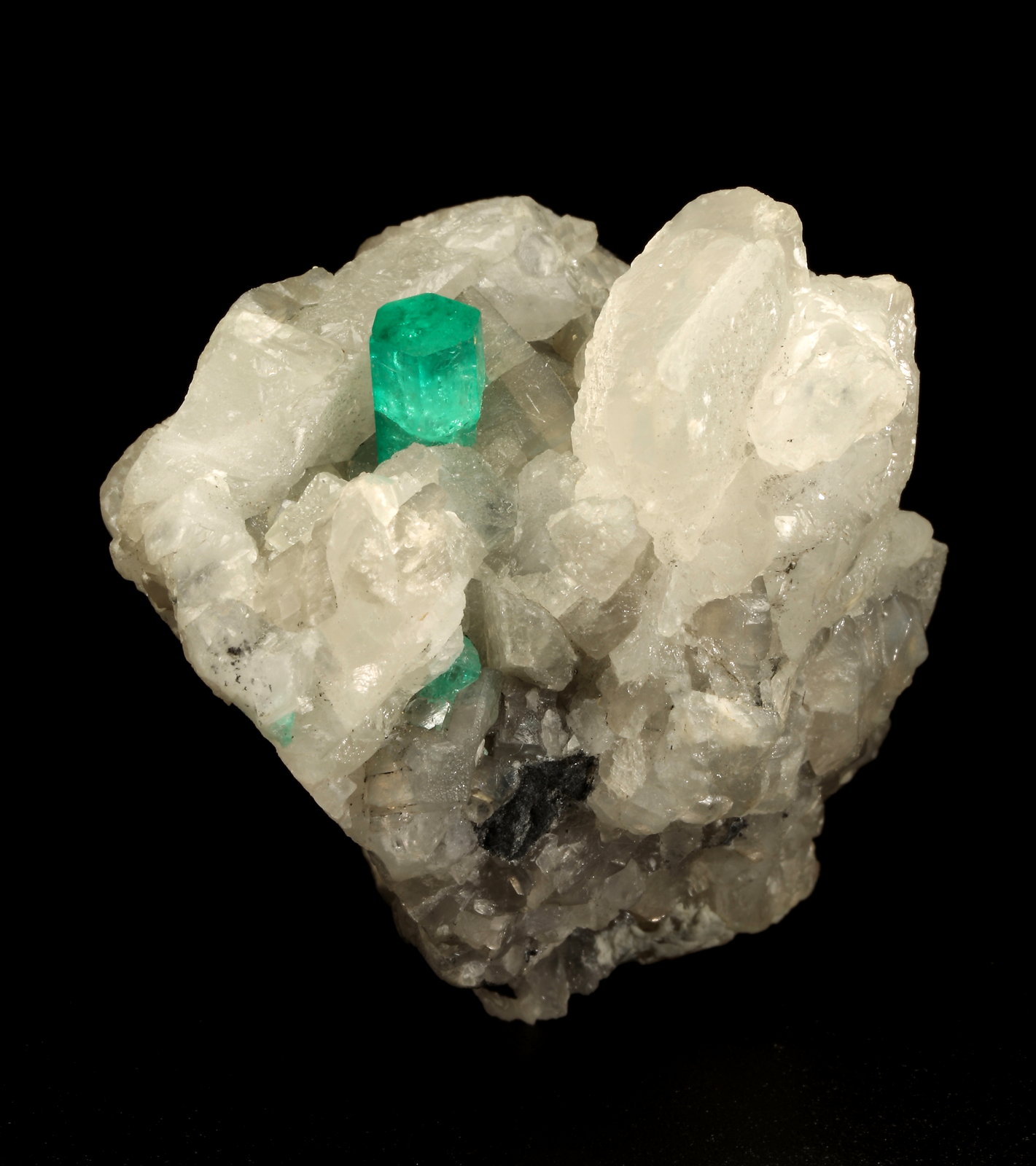 Beryl (variety emerald), Calcite, Dolomite
40x43x40mm, xl=9mm
(Autor: Fiebre Verde)