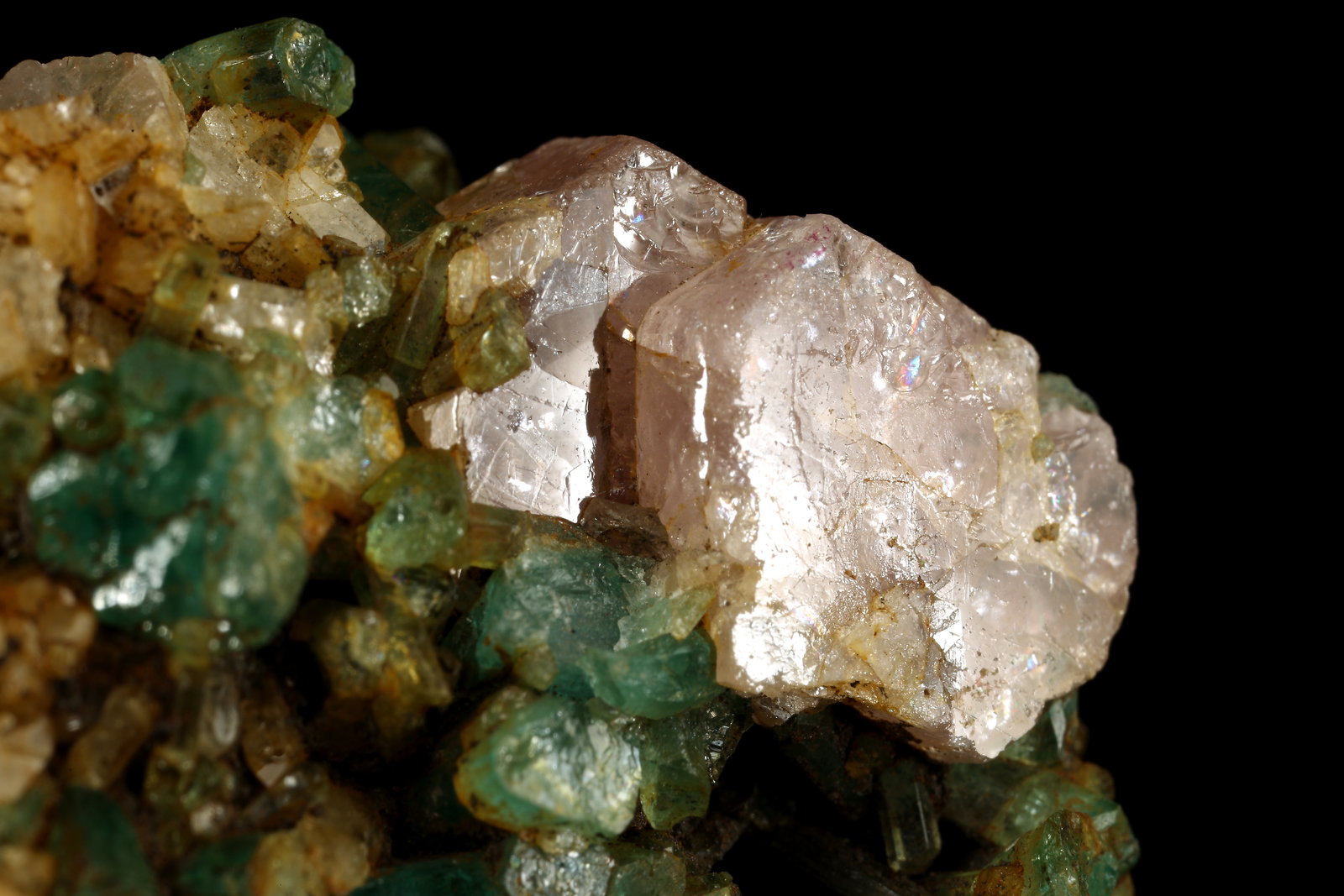 Beryl (variety emerald), Albite (variety cleavelandite), Calcite, Apatite
37x18x33mm
(Autor: Fiebre Verde)