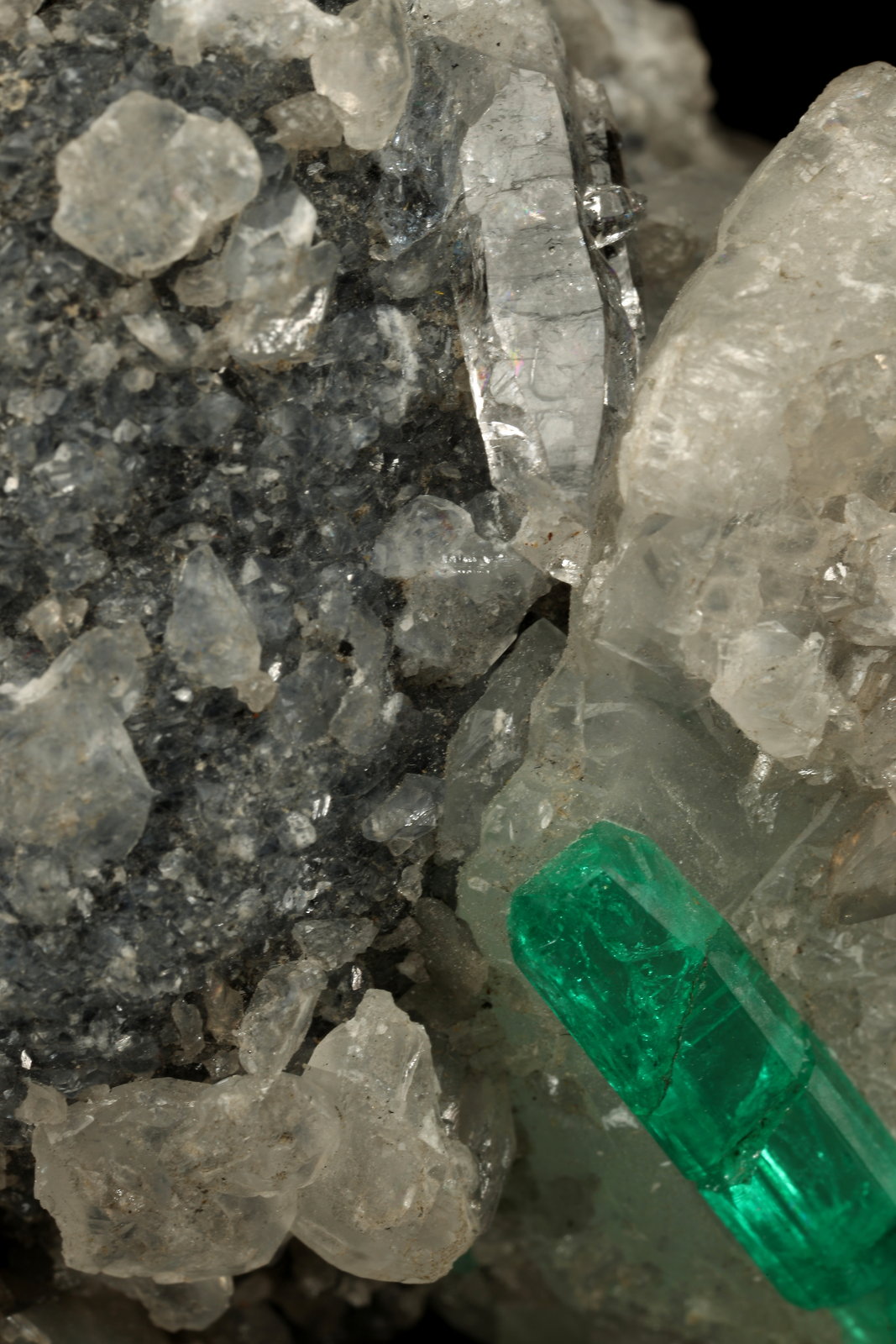 Beryl (variety emerald), Calcite, Pyrite, Quartz
105x65x60mm, xl=24mm
(Autor: Fiebre Verde)