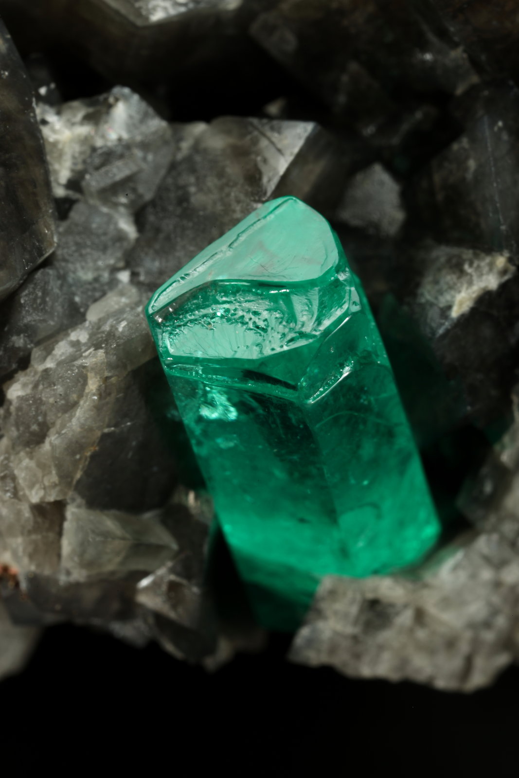 Beryl (variety emerald), Calcite, Pyrite
67x47x55mm, xl=19mm
(Autor: Fiebre Verde)