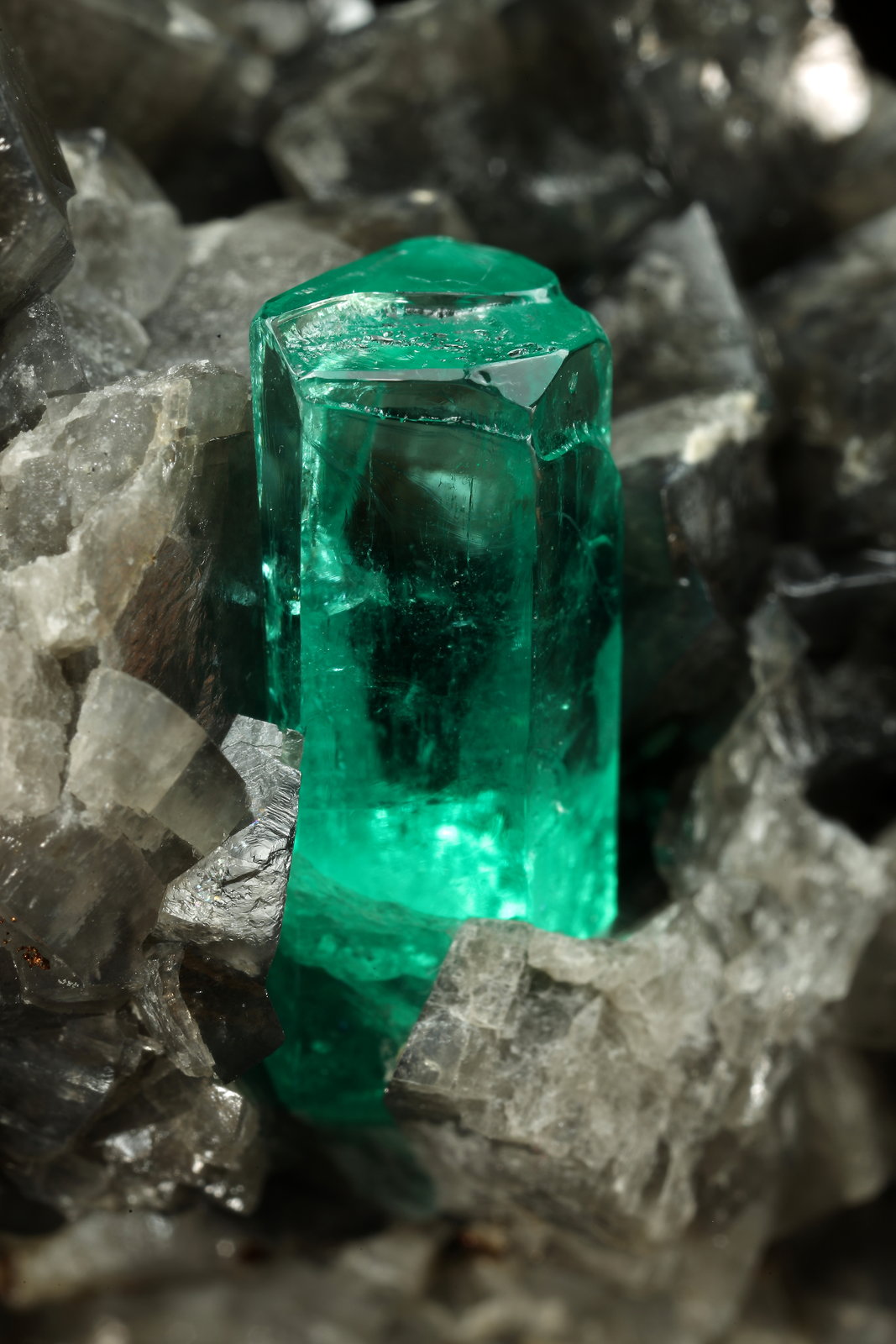 Beryl (variety emerald), Calcite, Pyrite
67x47x55mm, xl=19mm
(Autor: Fiebre Verde)