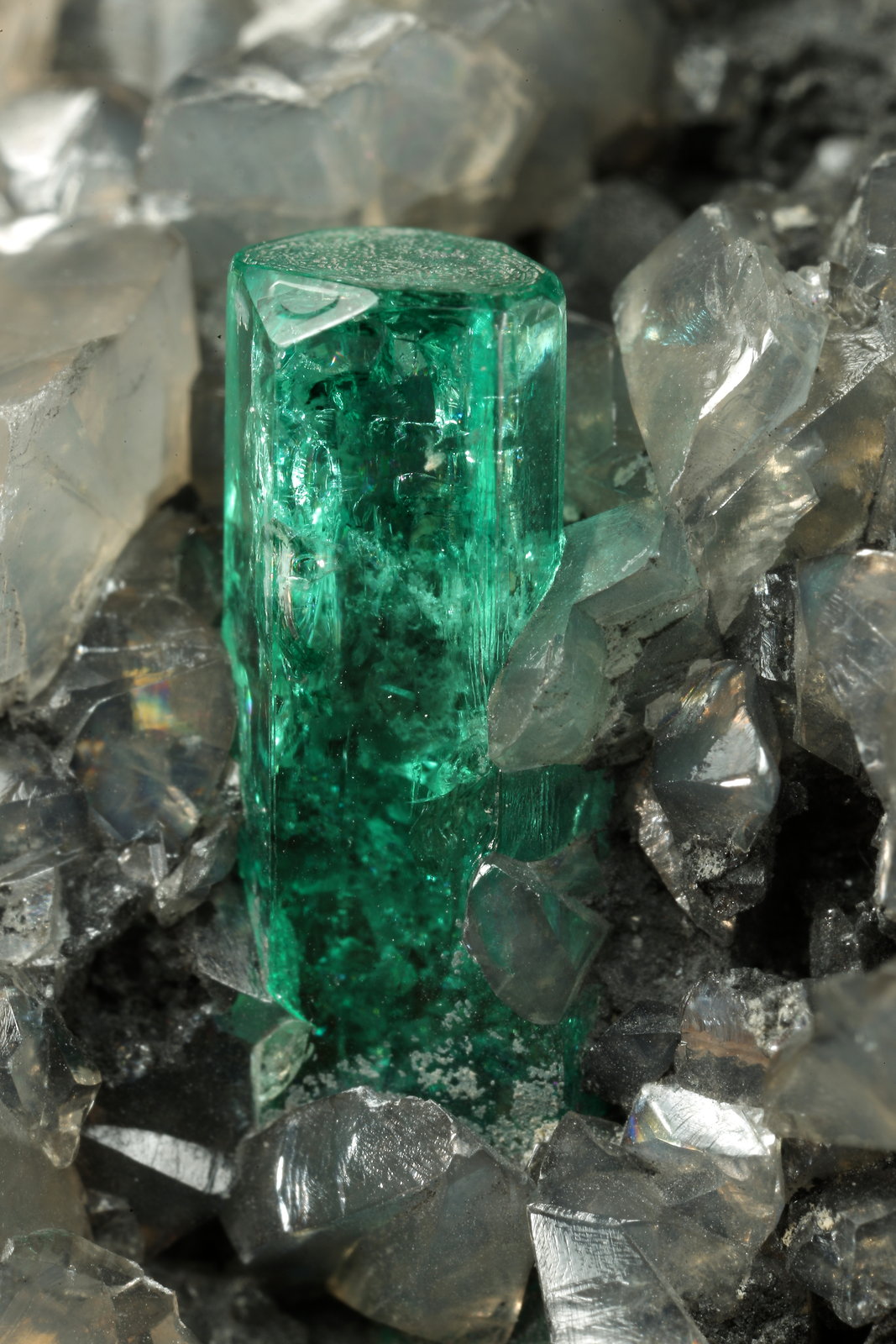 Beryl (variety emerald), Dolomite, Pyrite
88x72x48mm, xls=11 & 9mm
(Autor: Fiebre Verde)