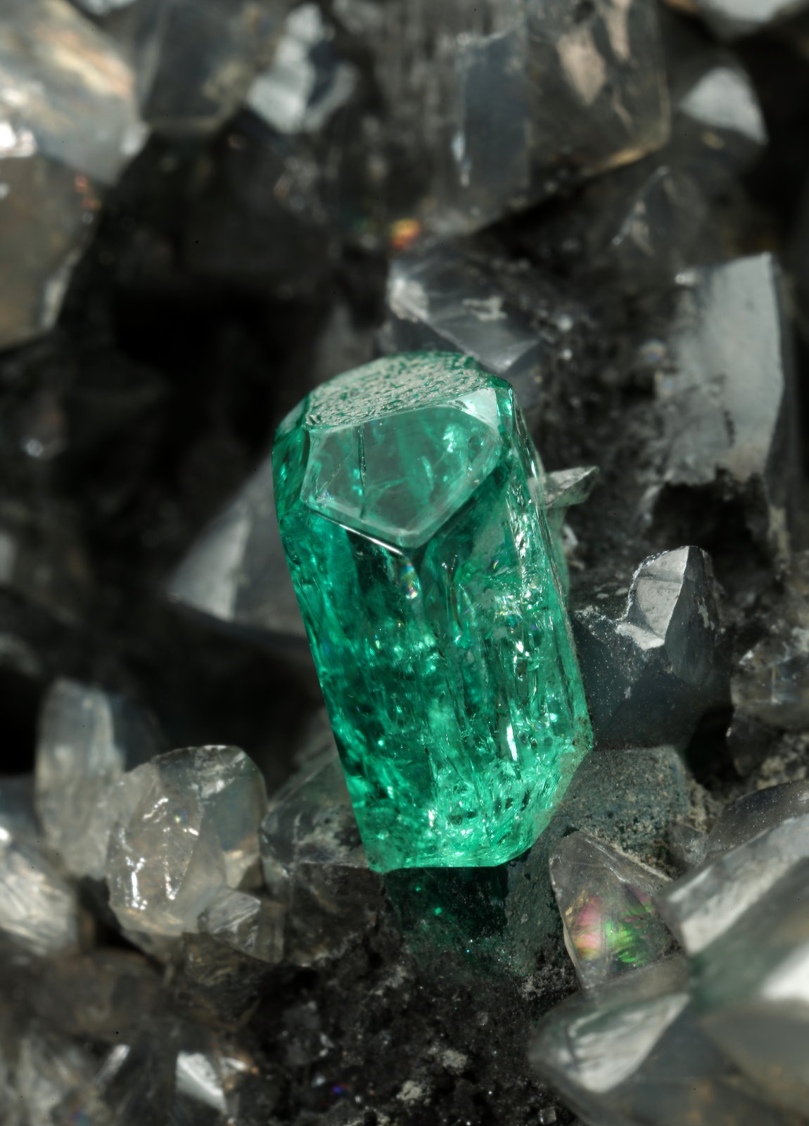 Beryl (variety emerald), Dolomite, Pyrite
88x72x48mm, xls=11 & 9mm
(Autor: Fiebre Verde)