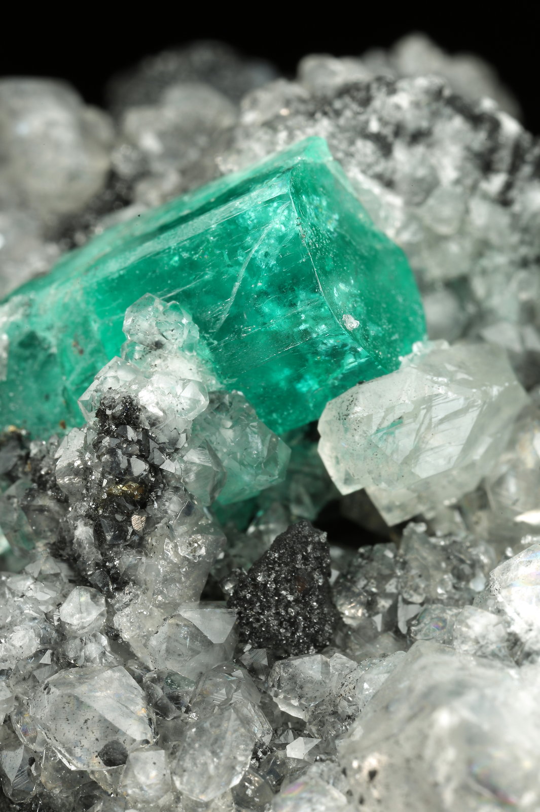 Beryl (variety emerald), Calcite, Pyrite
77x86x68mm, xl=19mm
(Autor: Fiebre Verde)