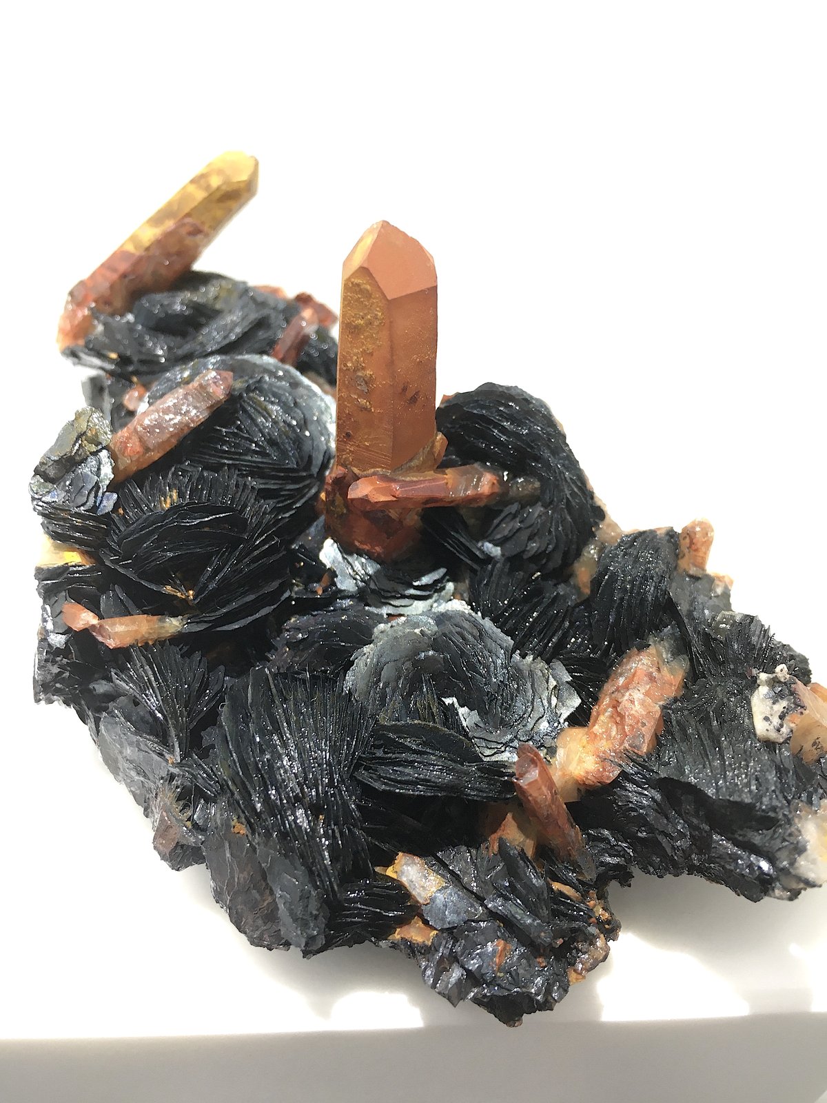 Hematite and Quartz covered by iron oxide
12 x 5 cm, longuest quartz crystal 3.5 cm
(Autor: Jean Suffert)