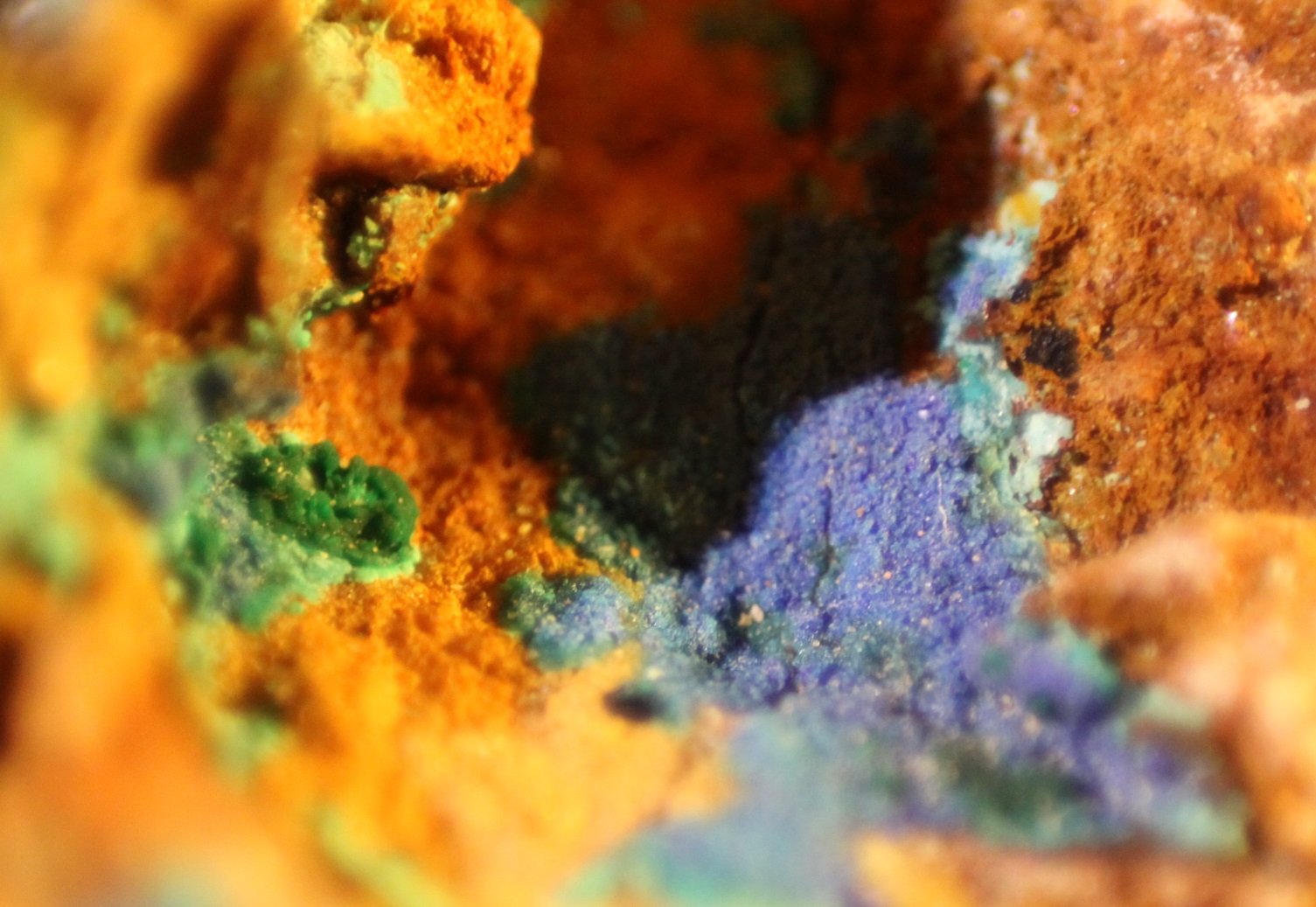 Azurite and Malachite
FOV 8 mm
(Autor: Firmo Espinar)