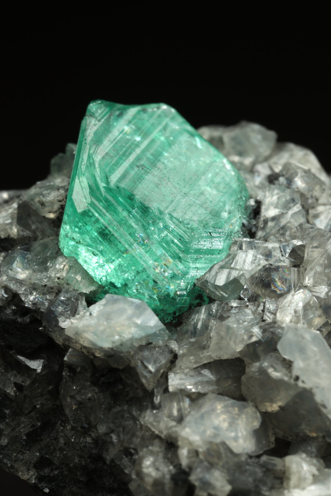 Beryl (variety emerald), Calcite, Dolomite
39x24x18mm, xl=9mm
(Autor: Fiebre Verde)