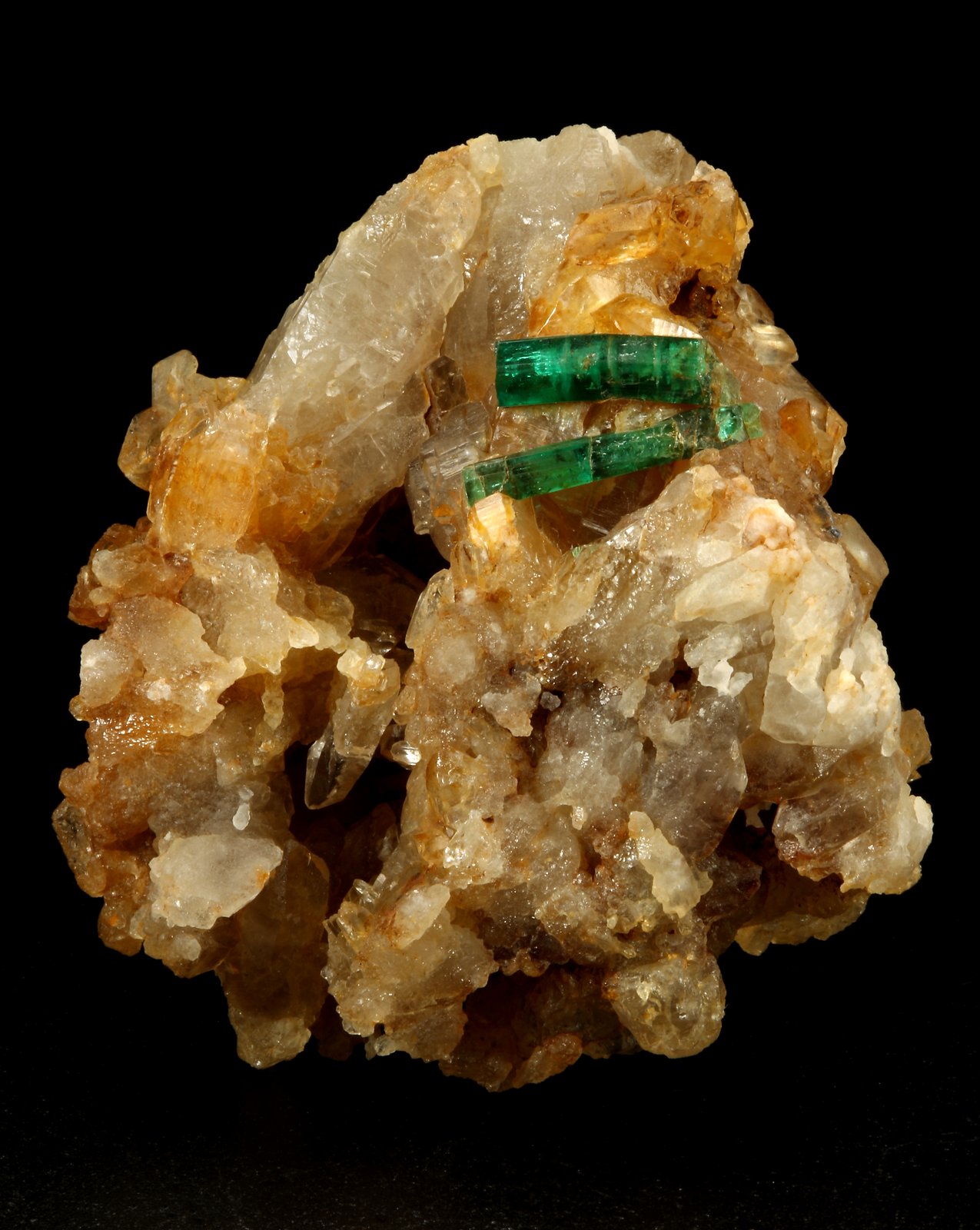 Beryl (variety emerald), Quartz
47x43x46mm - xls=11mm/16mm
(Autor: Fiebre Verde)