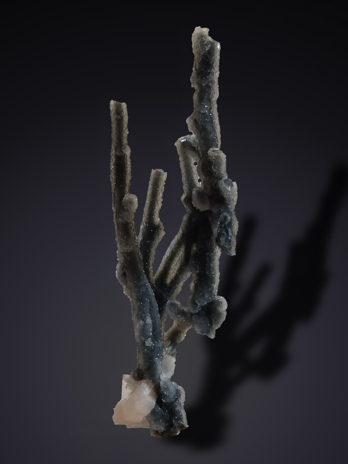Stilbite-Ca and Quartz (variety chalcedony)
34 mm x 104 mm x 30 mm
(Autor: Firmo Espinar)