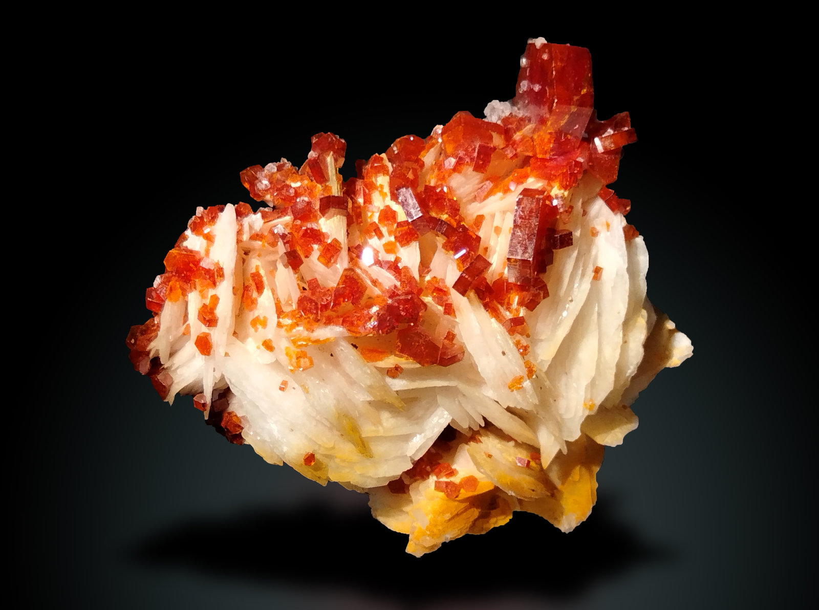 Vanadinite and Baryte
47 mm x 41 mm x 28 mm
(Autor: Firmo Espinar)