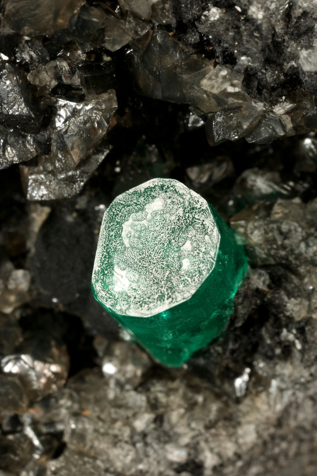 Beryl (variety emerald), Calcite, Pyrite
76x47x45mm, xl=7x5mm
(Autor: Fiebre Verde)
