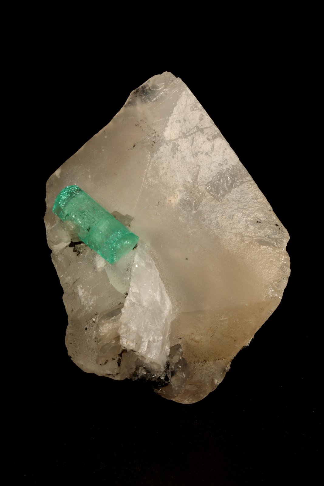 Beryl (variety emerald), Calcite
49x35x19mm, xl=14x5mm
(Autor: Fiebre Verde)