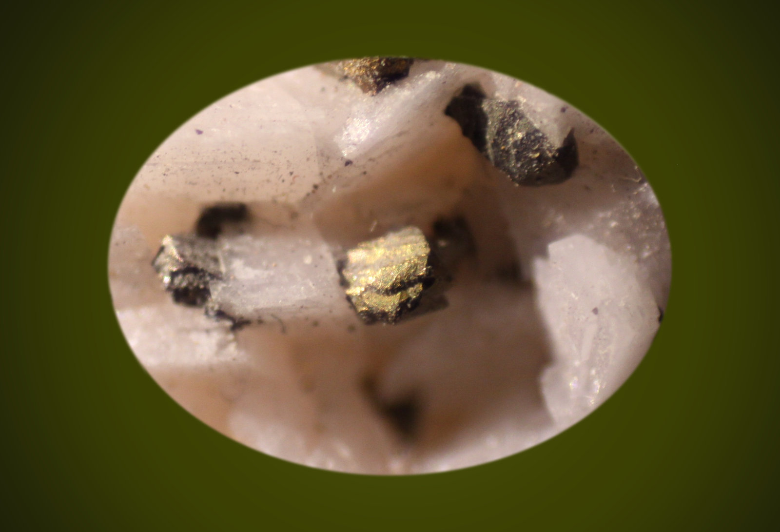Chalcopyrite on Dolomite
FOV 7mm
(Autor: Firmo Espinar)
