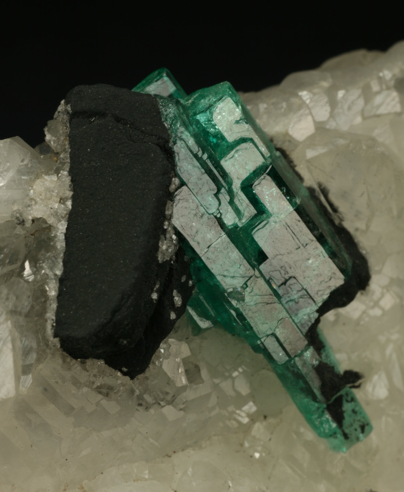 Beryl (variety emerald), Calcite
60x45x28mm
(Autor: Fiebre Verde)