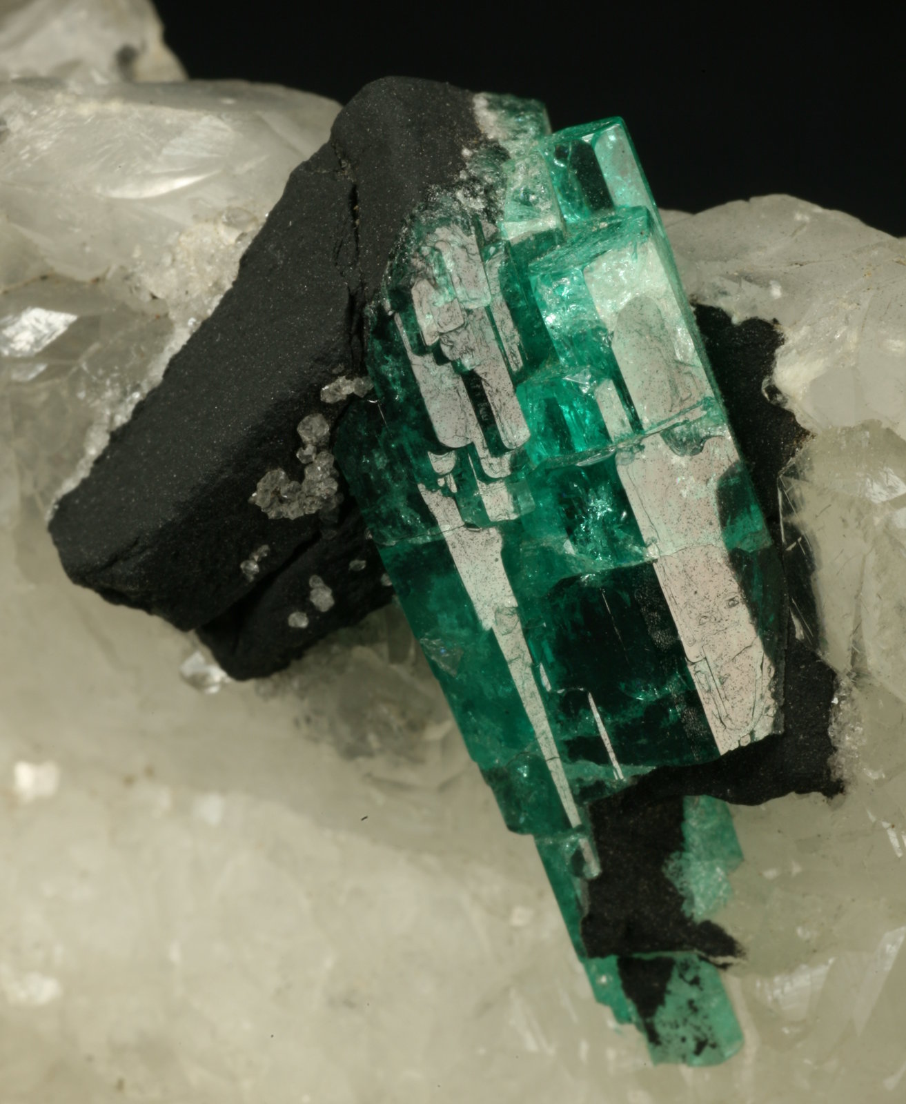 Beryl (variety emerald), Calcite
60x45x28mm
(Autor: Fiebre Verde)