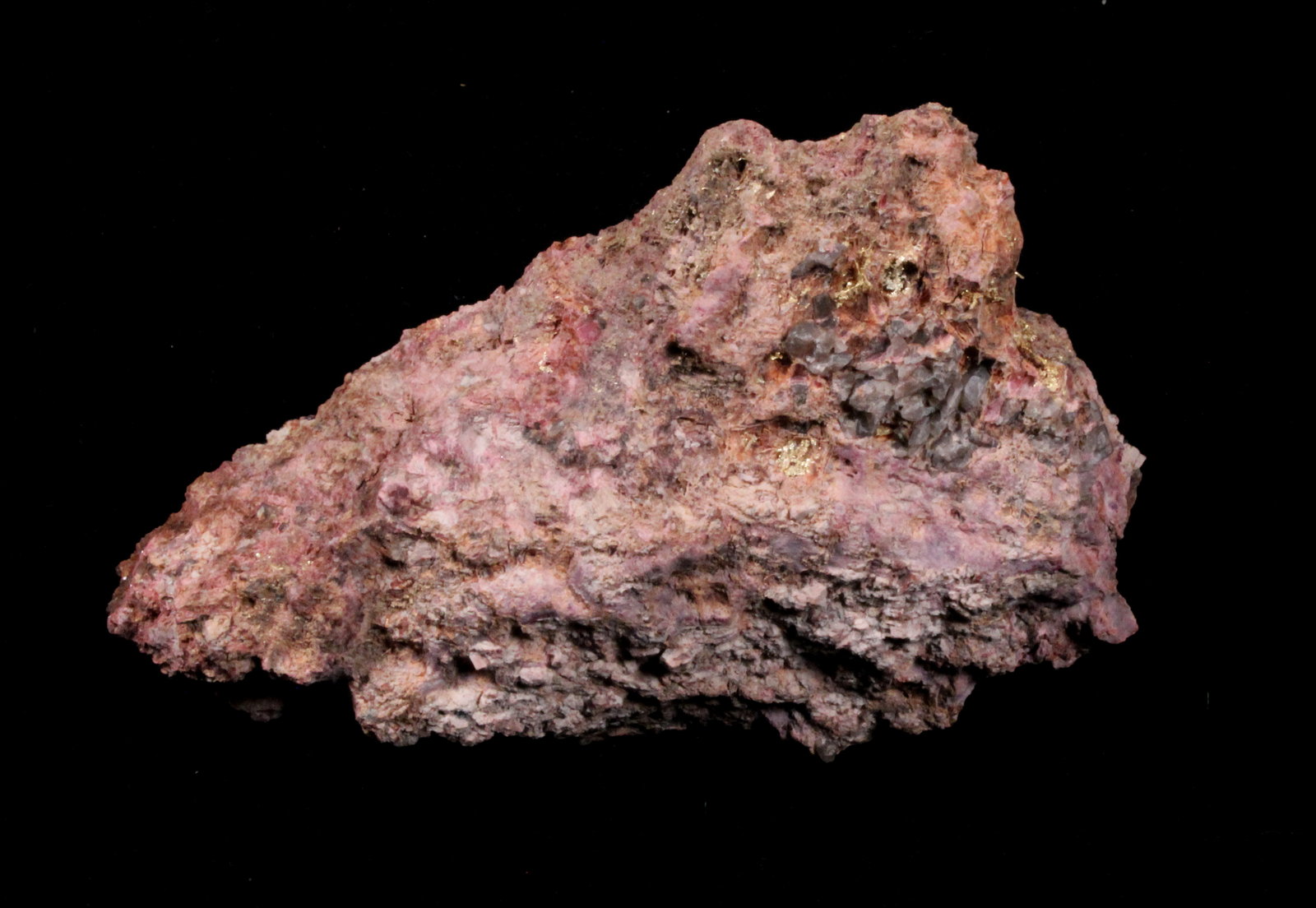 Gold (variety electrum), Erythrite, Quartz
77 mm x 43 mm x 27 mm
(Autor: Don Lum)