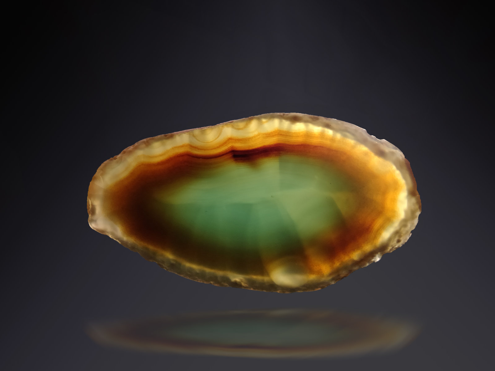 Quartz (variety agate)
65 mm x 40 mm x 2 mm
(Autor: Firmo Espinar)