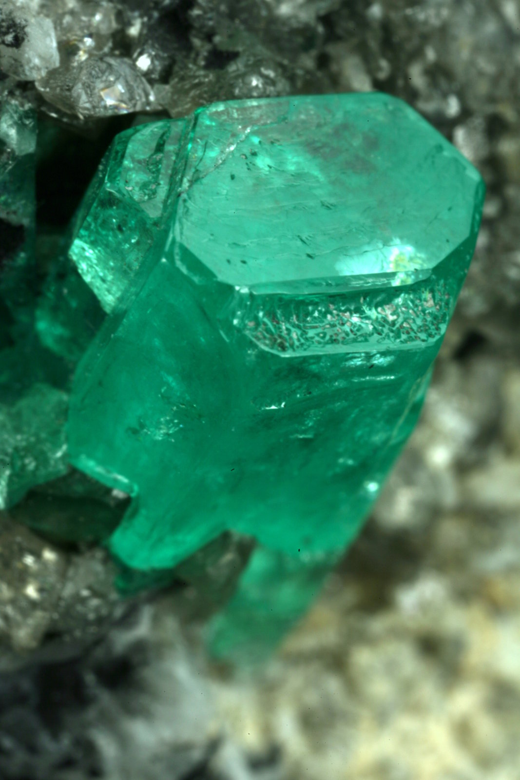 Beryl (variety emerald), Calcite
35x40x55mm
(Autor: Fiebre Verde)