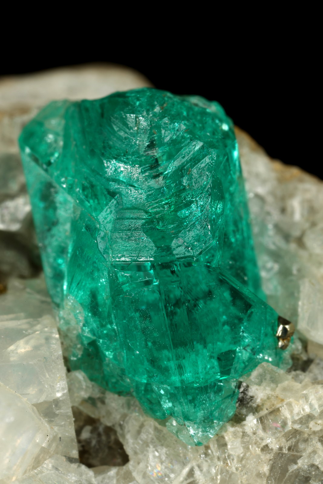 Beryl (variety emerald), Calcite, Pyrite
35x23x20mm, xl=9mm
(Autor: Fiebre Verde)