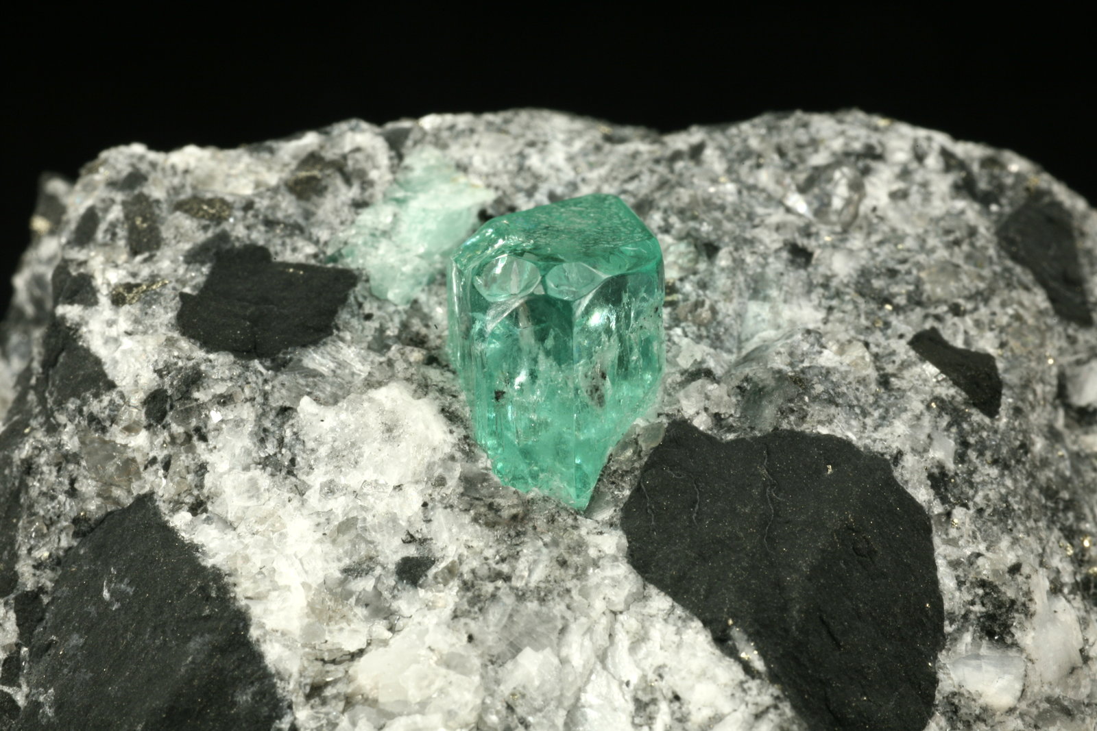 Beryl (variety emerald), Calcite, Pyrite
xl=7mm
(Autor: Fiebre Verde)