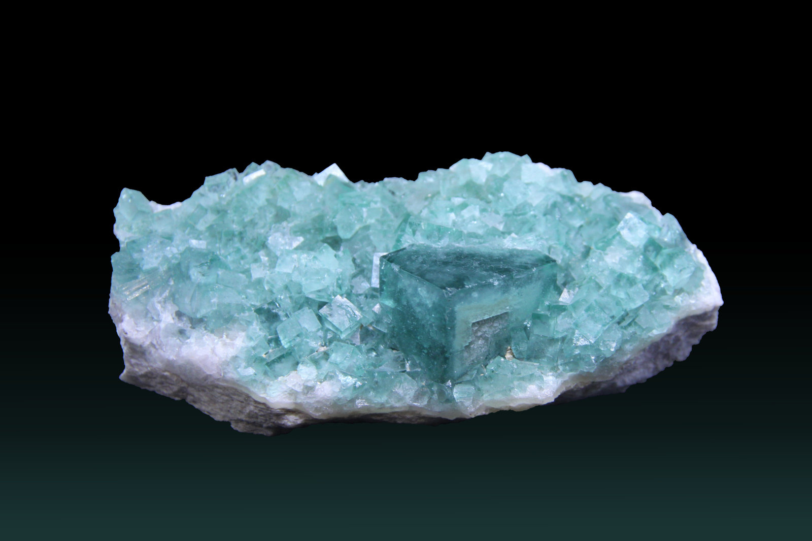 Fluorite
103mm x 48mm x 35mm. Main cube 23mm x 18mm
(Autor: Firmo Espinar)