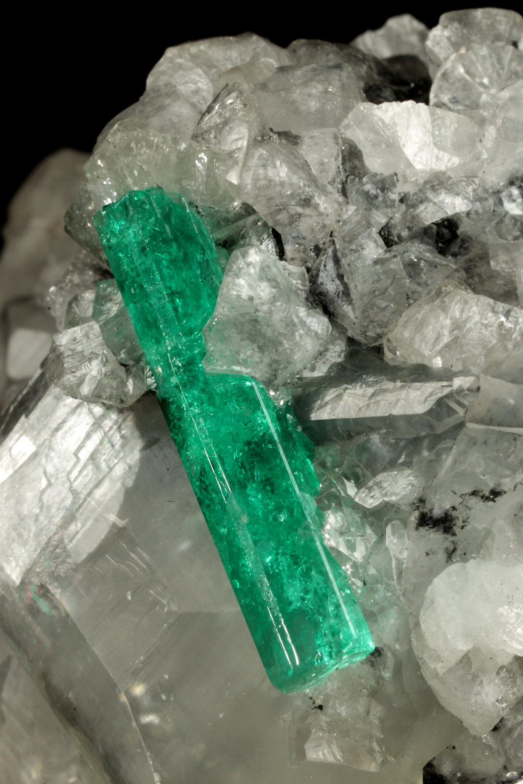 Beryl (variety emerald), Calcite, Dolomite
55x40x35mm, xl=22mm
(Autor: Fiebre Verde)