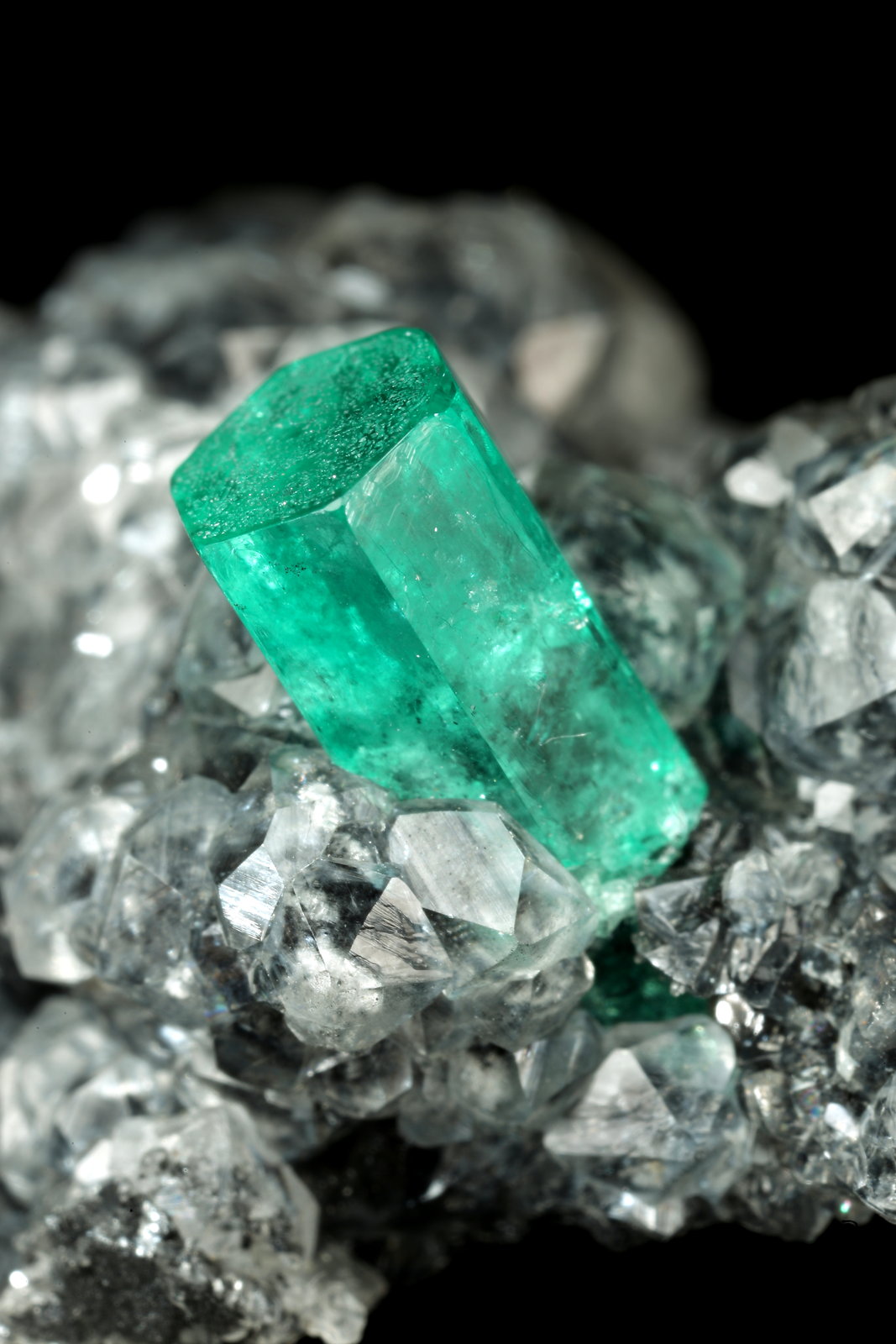 Beryl (variety emerald), Calcite
27x34x10mm, xl=10x4.5mm
(Autor: Fiebre Verde)