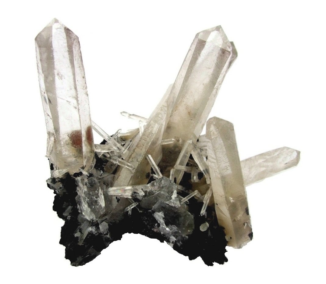 Quartz, Hematite
Specimen size 10 cm, largest quartz crystal 7 cm
(Autor: Tobi)