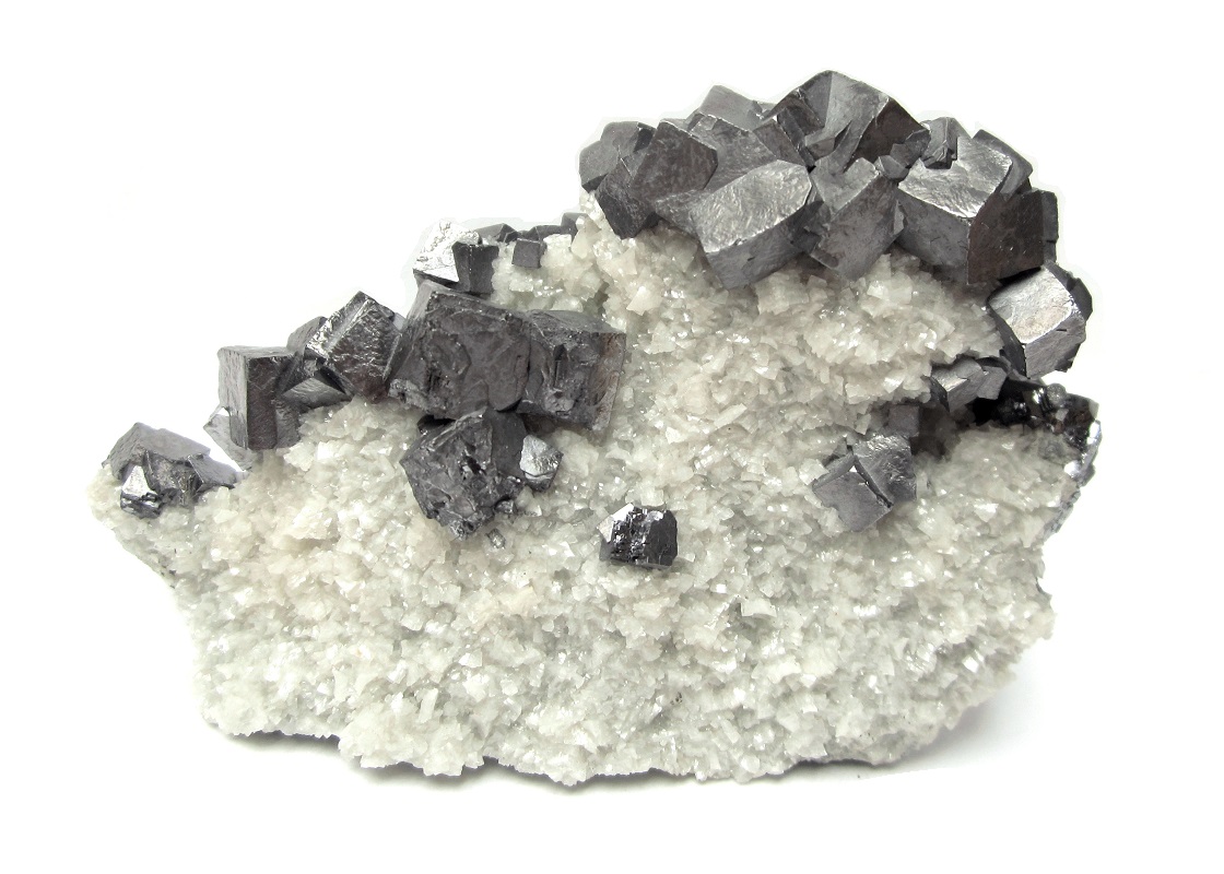 Galena, dolomite
Specimen size 8,5 cm, largest galena 1 cm
(Autor: Tobi)