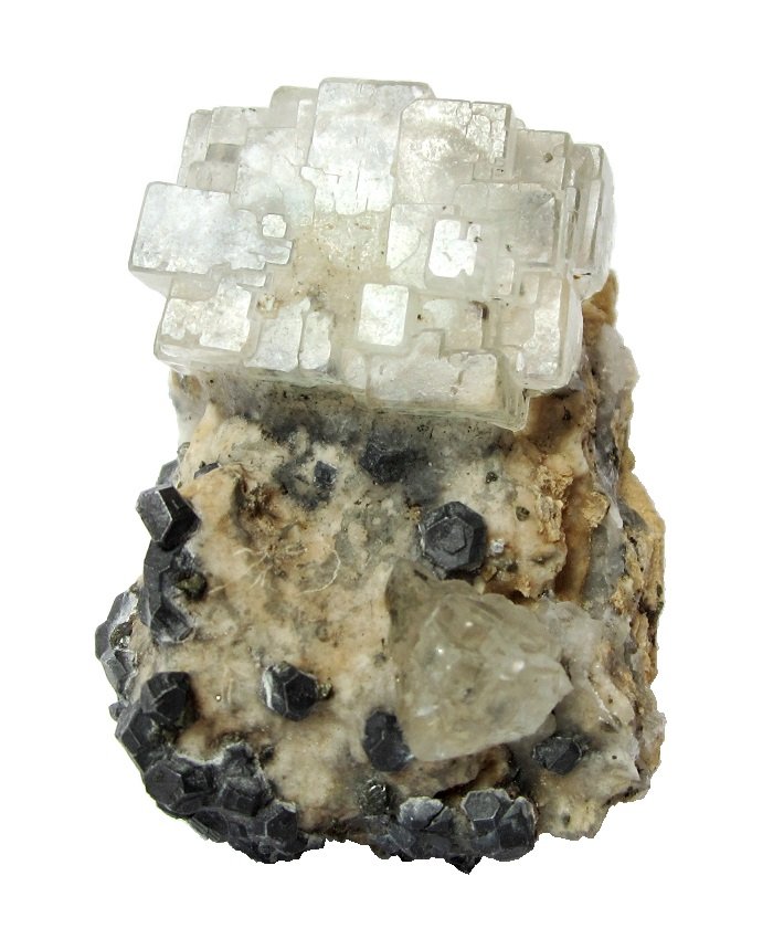 Fluorite, Galena
Specimen height 6 cm, main fluorite crystal 3,5 cm
(Autor: Tobi)