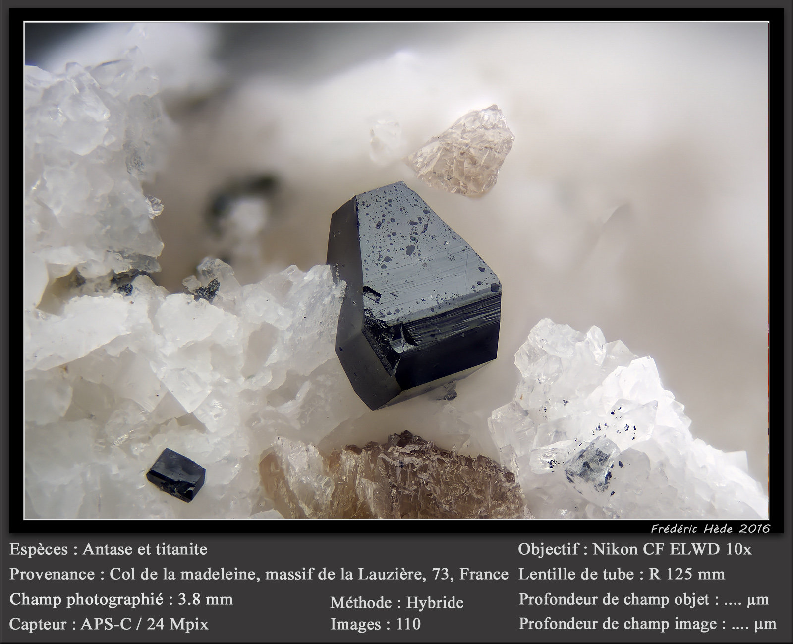 Anatase and Titanite
fov 3.8 mm
(Autor: ploum)