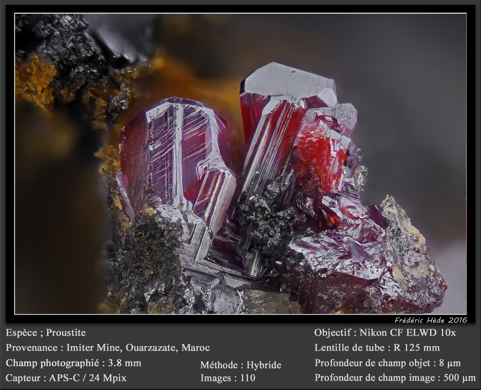 Proustite
fov 3.8 mm
(Autor: ploum)
