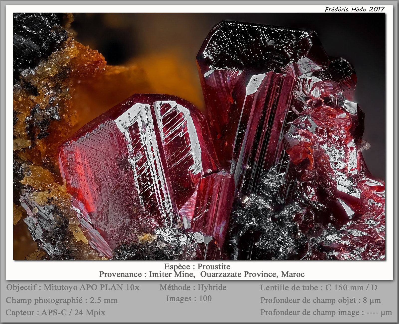 Proustite
fov 2.5 mm
(Autor: ploum)