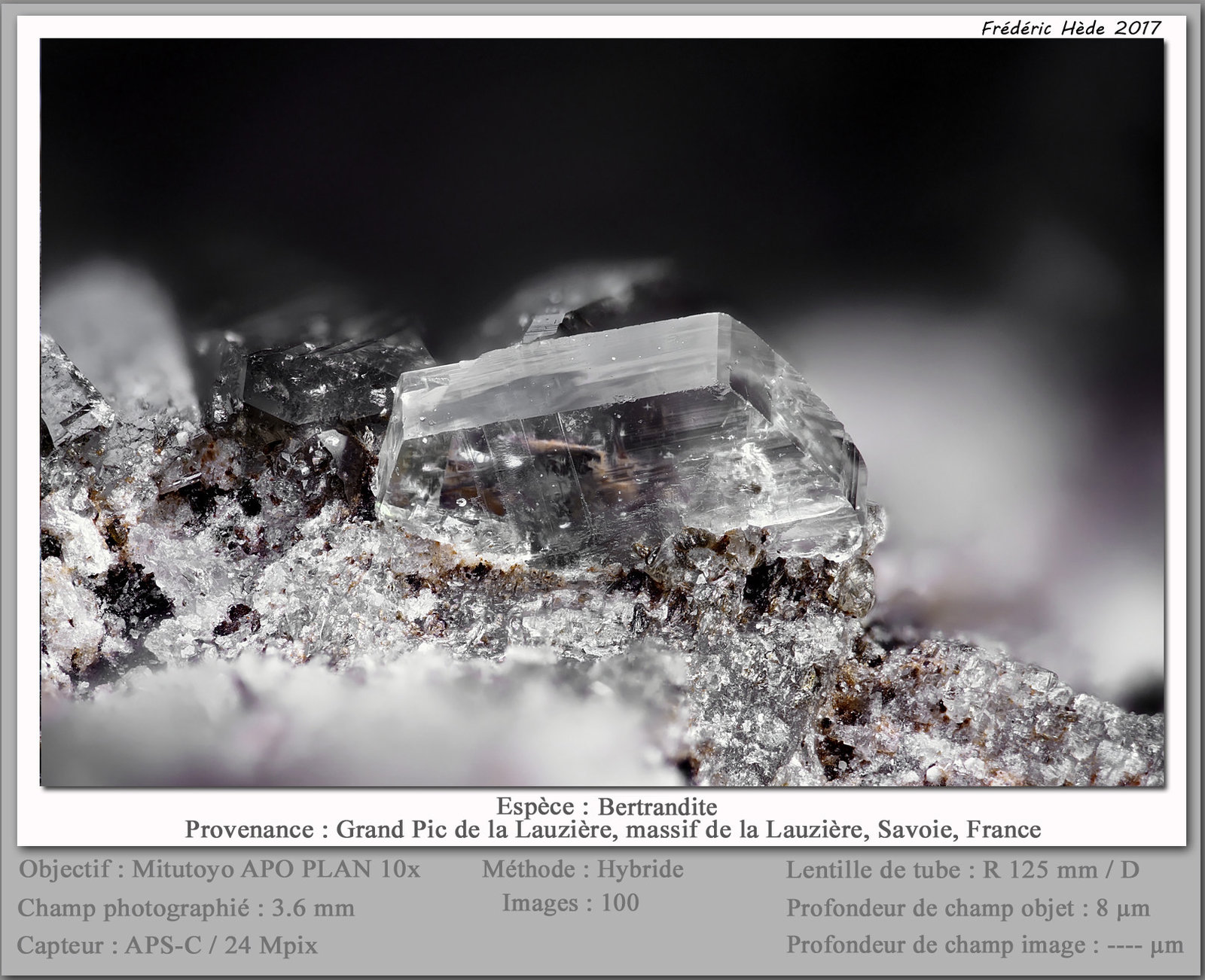 Bertrandite
fov 3.6 mm
(Autor: ploum)