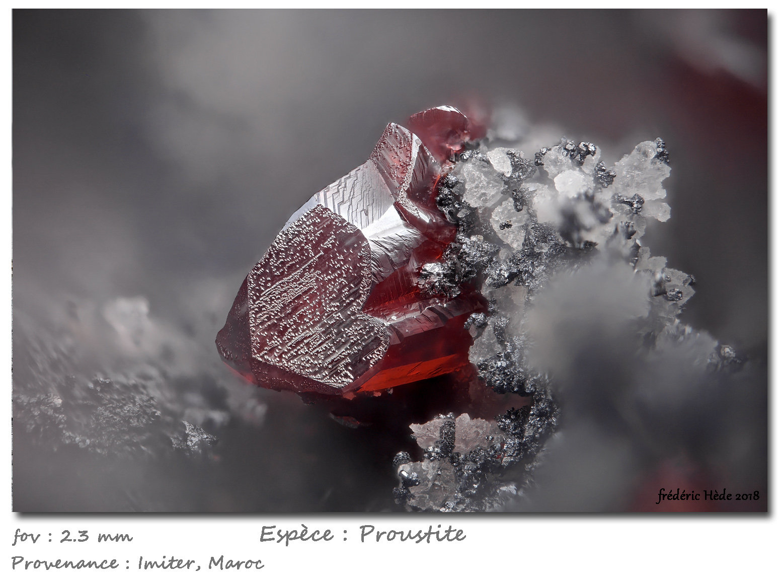 Proustite
fov 2.3 mm
(Autor: ploum)
