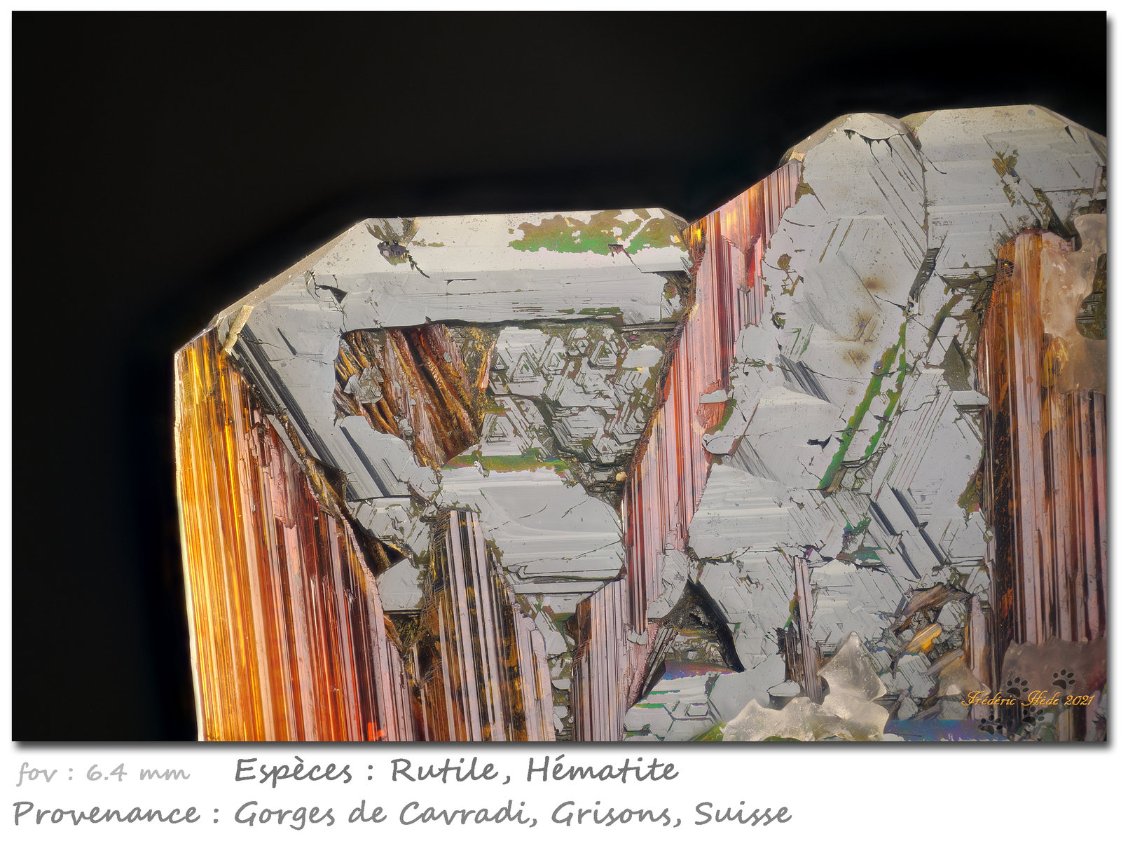 Hematite and Rutile
fov 6.4 mm
(Autor: ploum)