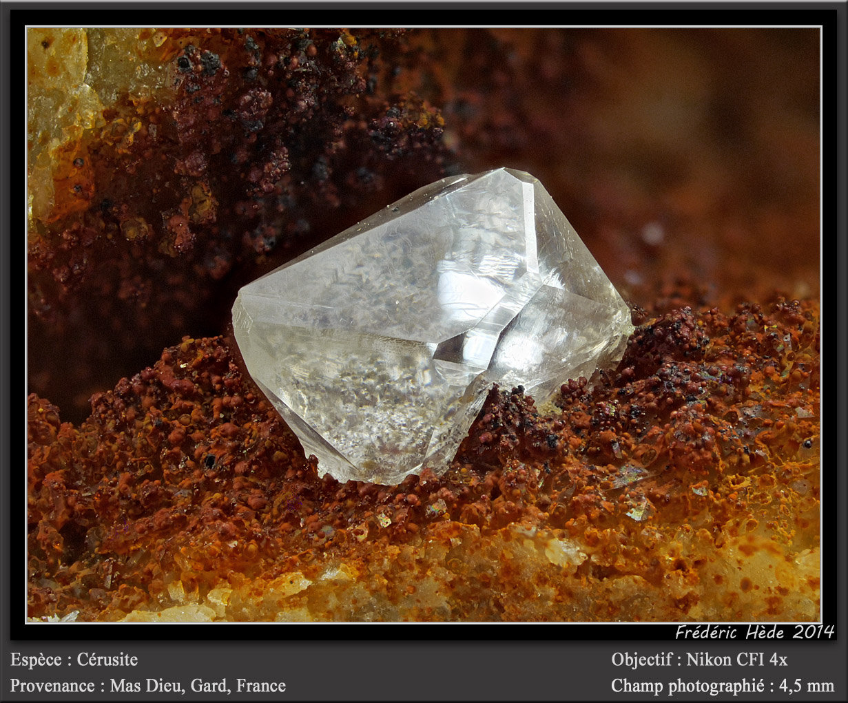 Cerussite
fov 4.5 mm
(Autor: ploum)