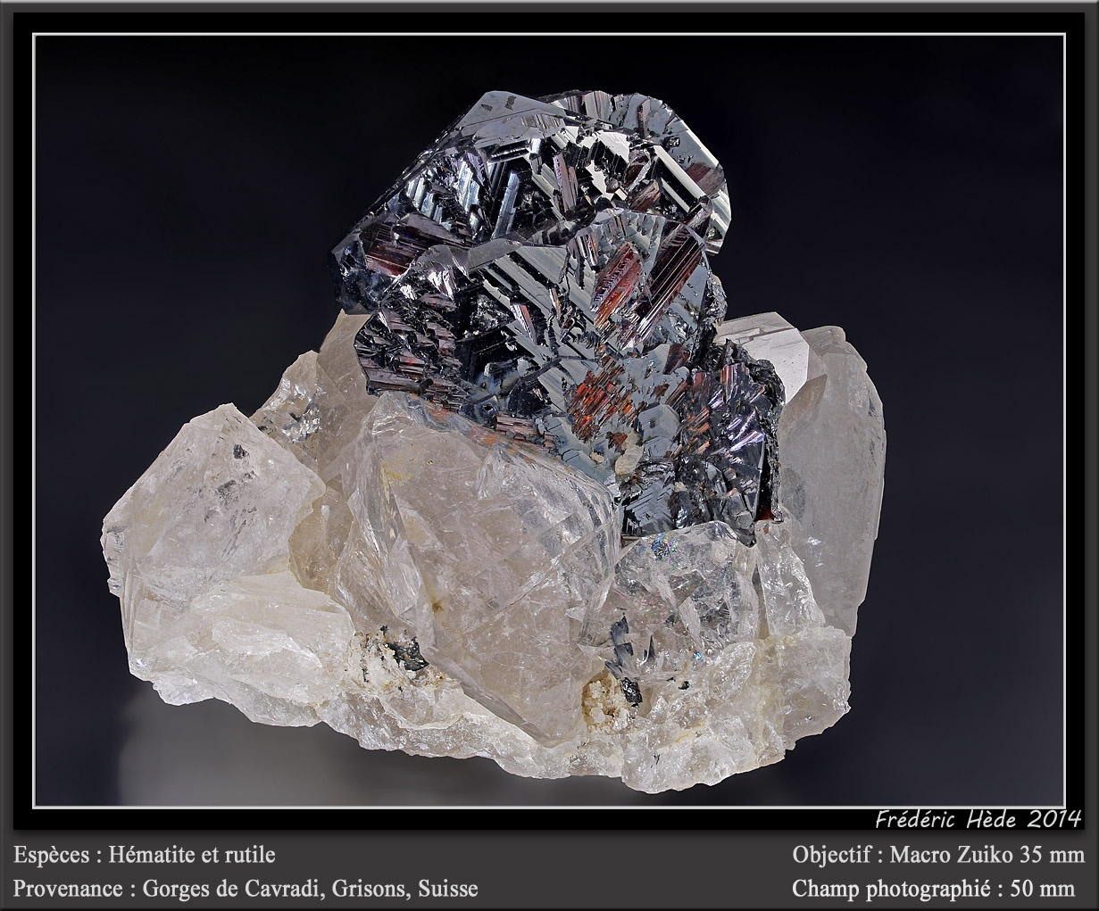Hematite and Rutile on Quartz
fov 50 mm
(Autor: ploum)
