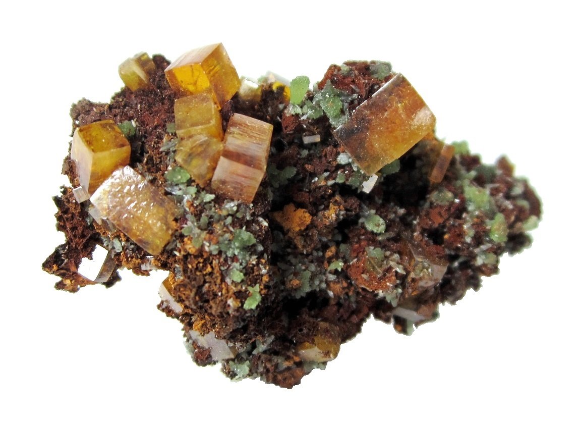 Wulfenite, Mimetite
Specimen size 4 cm, largest wulfenite 6 mm
(Autor: Tobi)