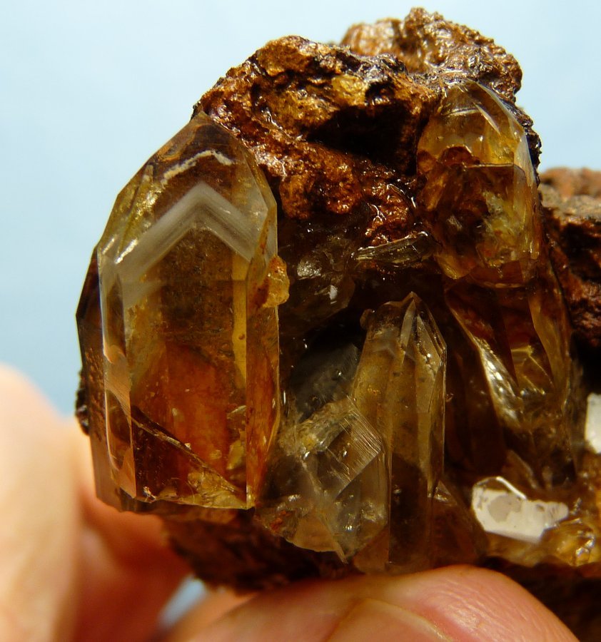 Quartz on Goethite
Crystal 21 mm long.
(Autor: Pierre Joubert)
