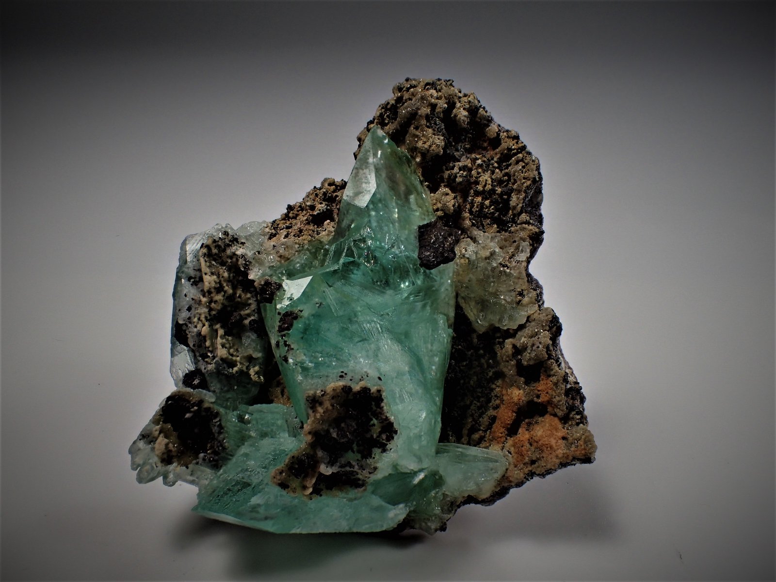 Phosphophyllite, Siderite, Pyrite
48 mm x 38 mm x 8 mm
(Autor: Don Lum)