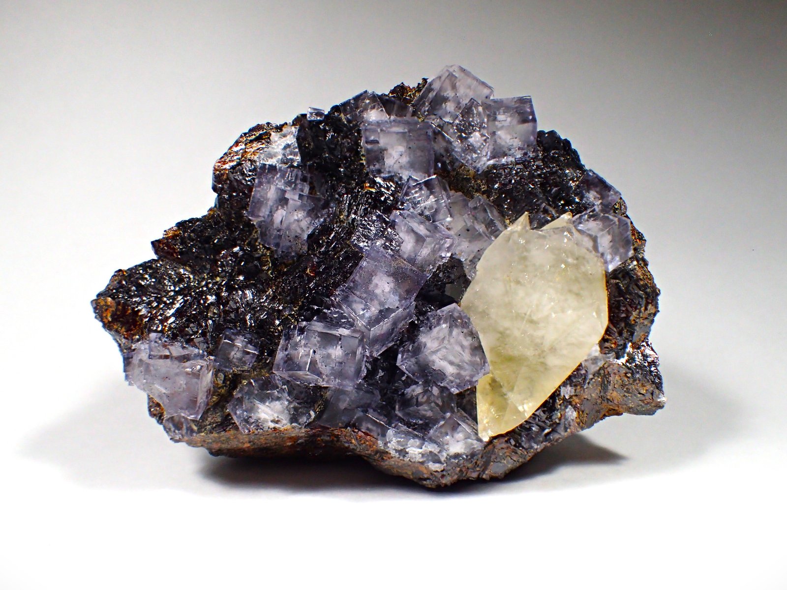 Fluorite, Sphalerite, Calcite
145 mm x 115 mm
(Autor: Don Lum)